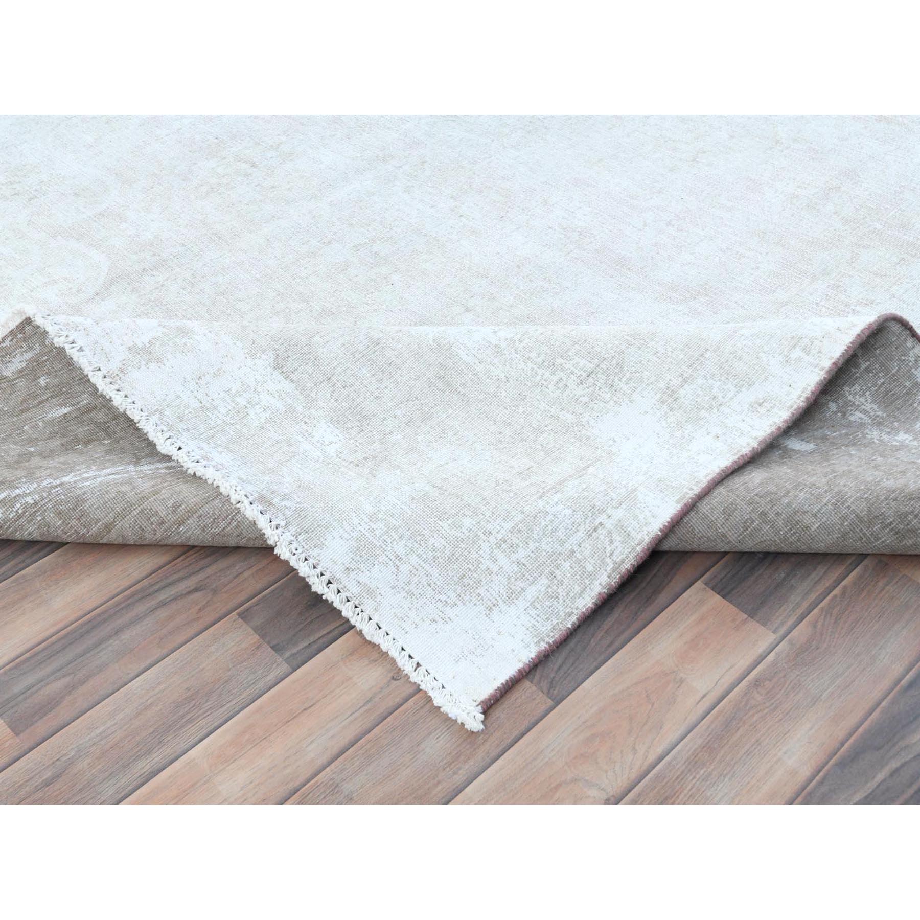 8'x11' Faded Red Vintage Persian Kerman Hand Knotted Worn Wool, Cropped Thin, Shabby Chic, Distressed Look Oriental Rug Sh81630