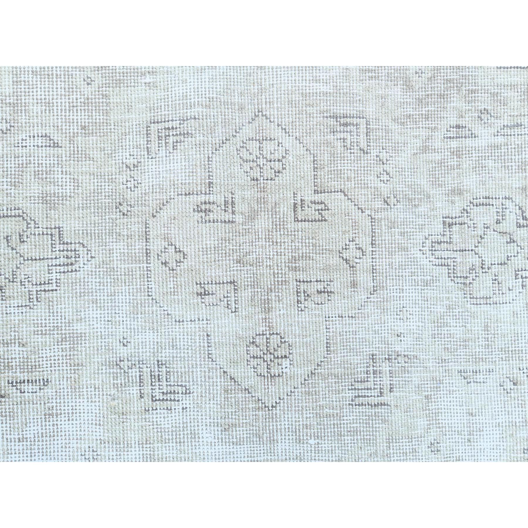9'6"x12'7" Ivory, Vintage Persian Tabriz Cropped Thin Distressed Look, Shabby Chic Worn Wool Hand Knotted, Oriental Rug Sh81678