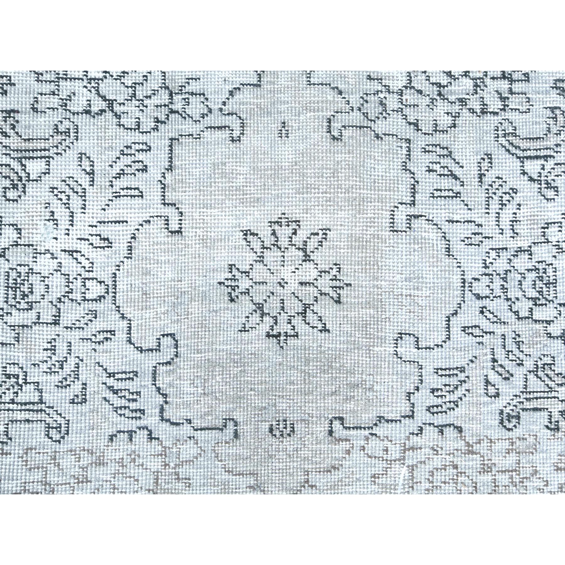 8'2"x11'2" Ivory, Hand Knotted Vintage Persian Tabriz Cropped Thin, Distressed Look Shabby Chic Worn Wool, Oriental Rug Sh81704