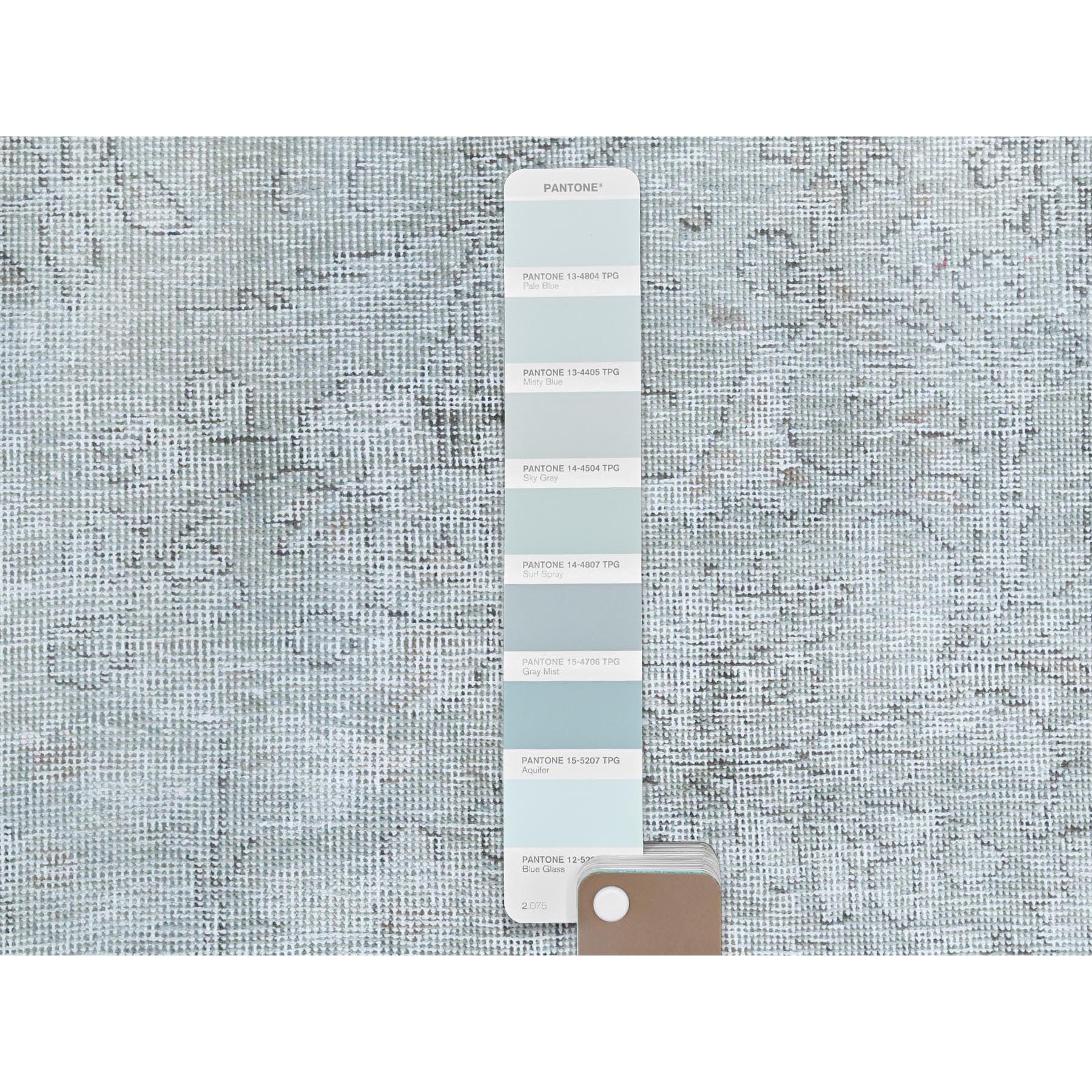 7'7"x10'10" Cream, Vintage Persian Tabriz Sheared Low Distressed Look, Shabby Chic Worn Wool Hand Knotted, Oriental Rug Sh81713