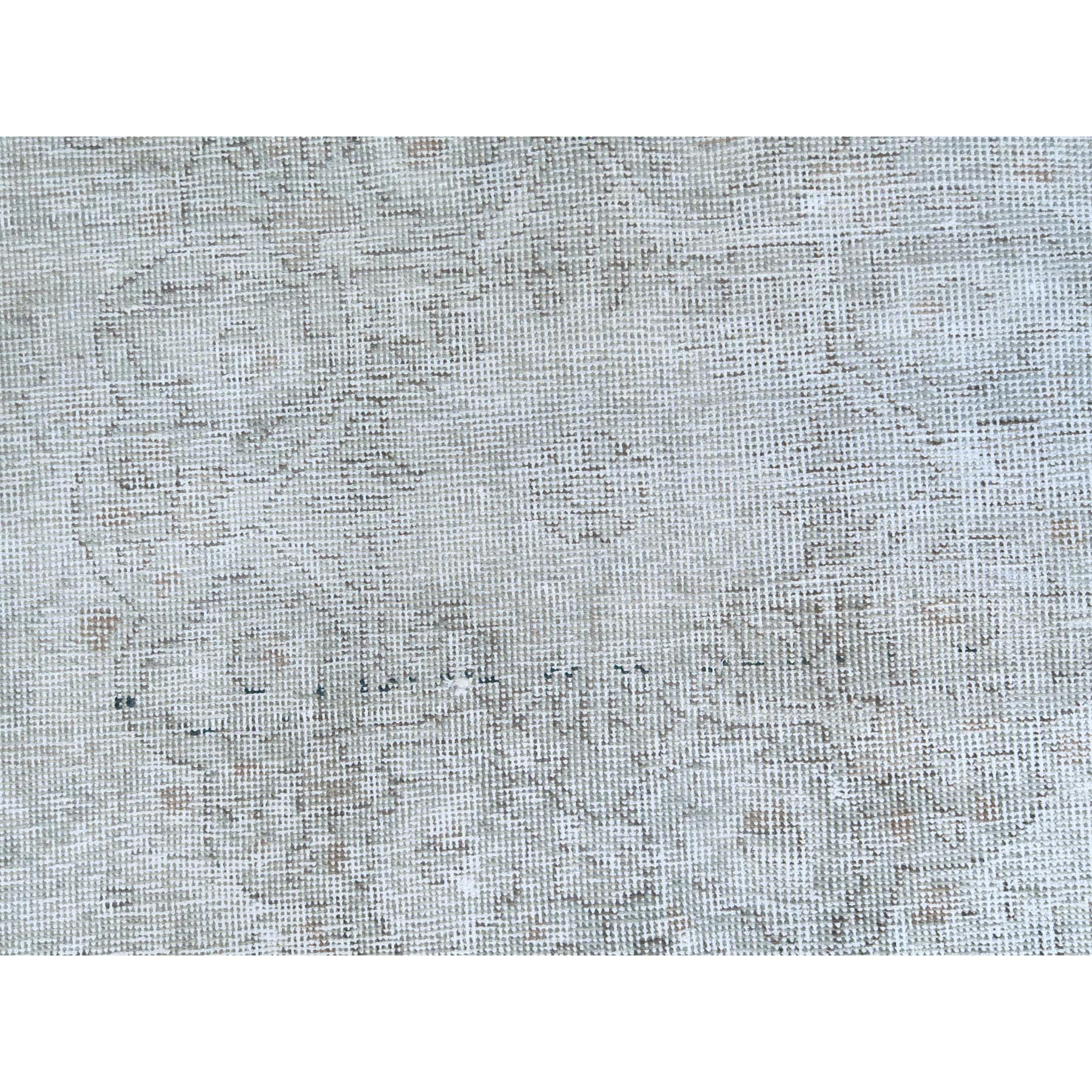 7'7"x10'10" Cream, Vintage Persian Tabriz Sheared Low Distressed Look, Shabby Chic Worn Wool Hand Knotted, Oriental Rug Sh81713