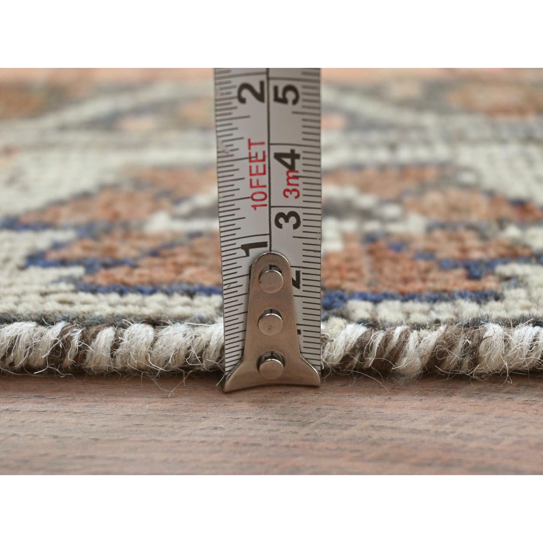 3'10"x7'8" Light Coral with Touches of Chocolate Brown, Vintage Persian Bakhtiar, Clean, Hand Knotted Pure Wool, Distressed Oriental Rug Sh81891