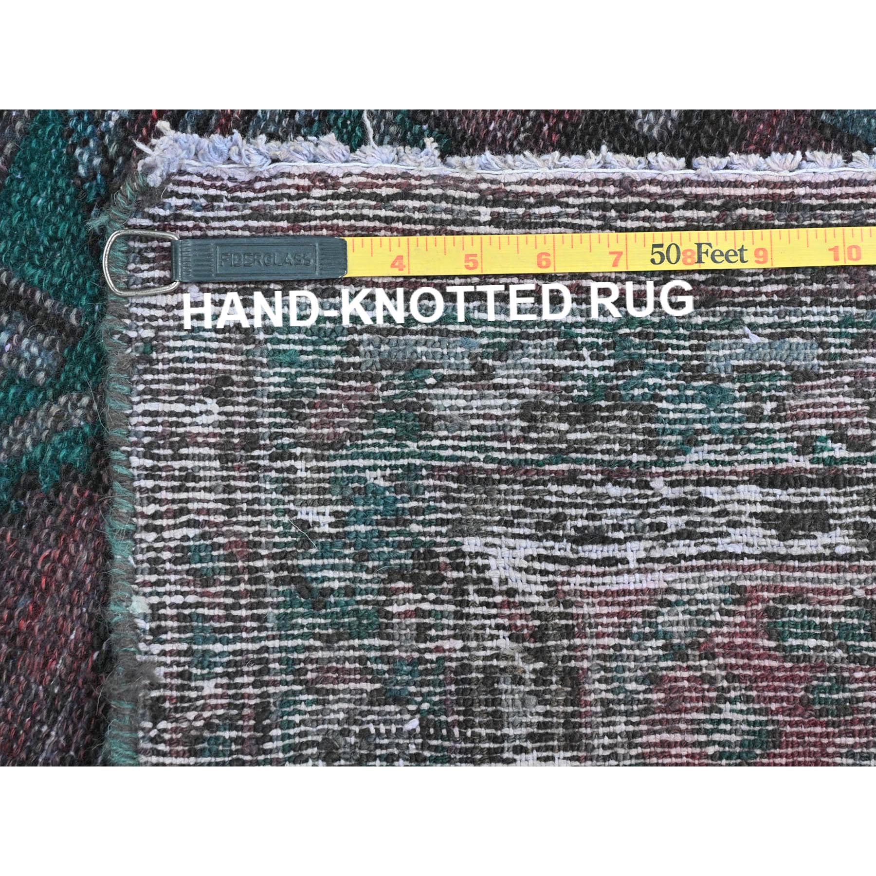 3'5"x9'7" Light Red Overdyed Vintage Persian Hamadan with Serrated Medallions, Hand Knotted Pure Wool, Clean, Worn Down, Wide Runner Oriental Rug Sh81919