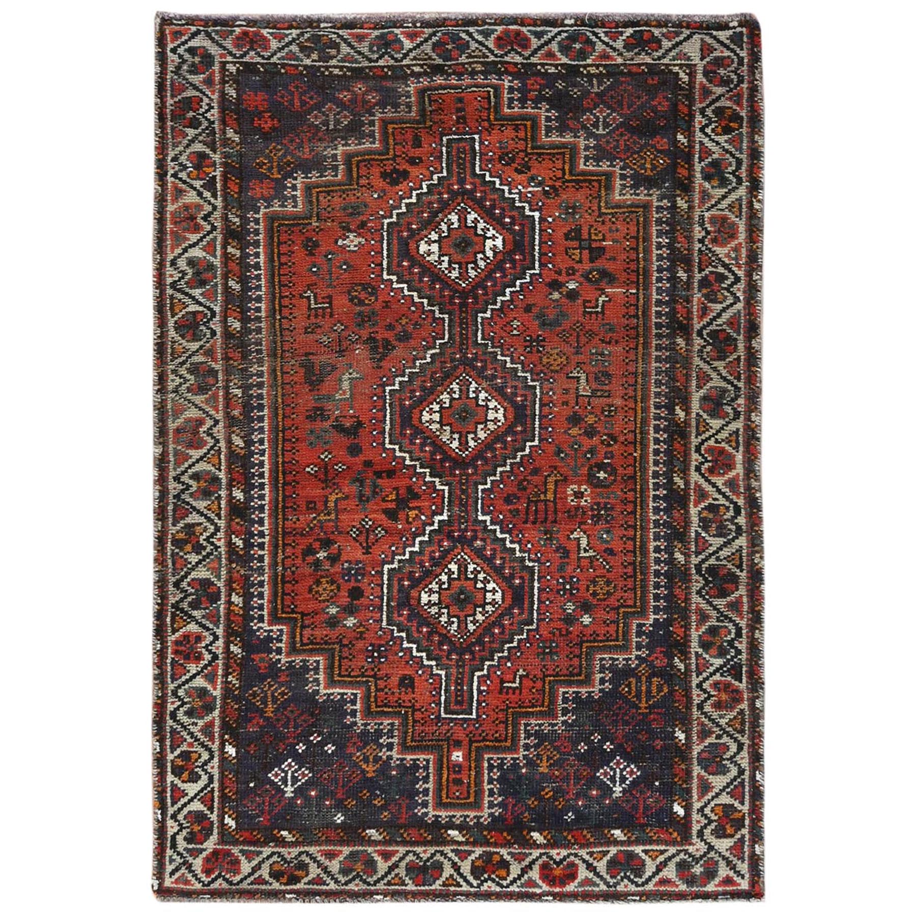  Wool Hand-Knotted Area Rug 3'10
