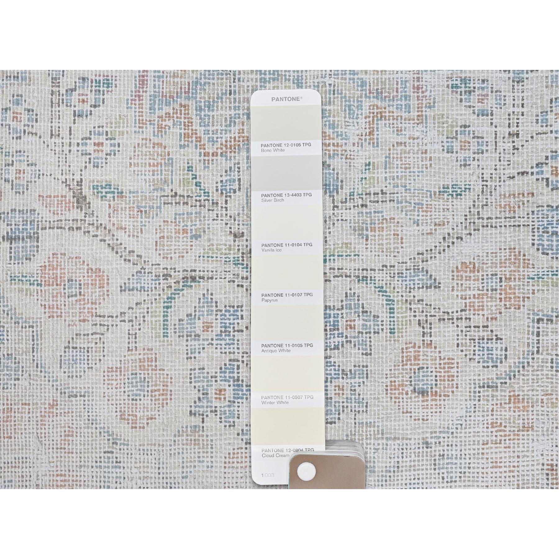 1'9"x2'9" Ivory, Old Persian Kerman Cropped Thin, Distressed Look Worn Wool Hand Knotted, Mat Oriental Rug Sh81969