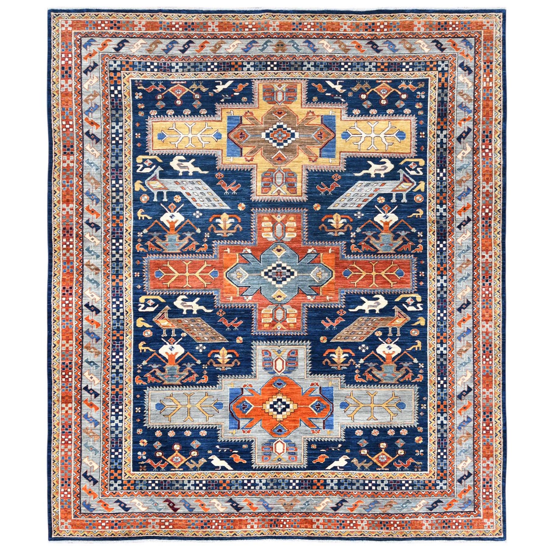 traditional Wool Hand-Knotted Area Rug 8'4
