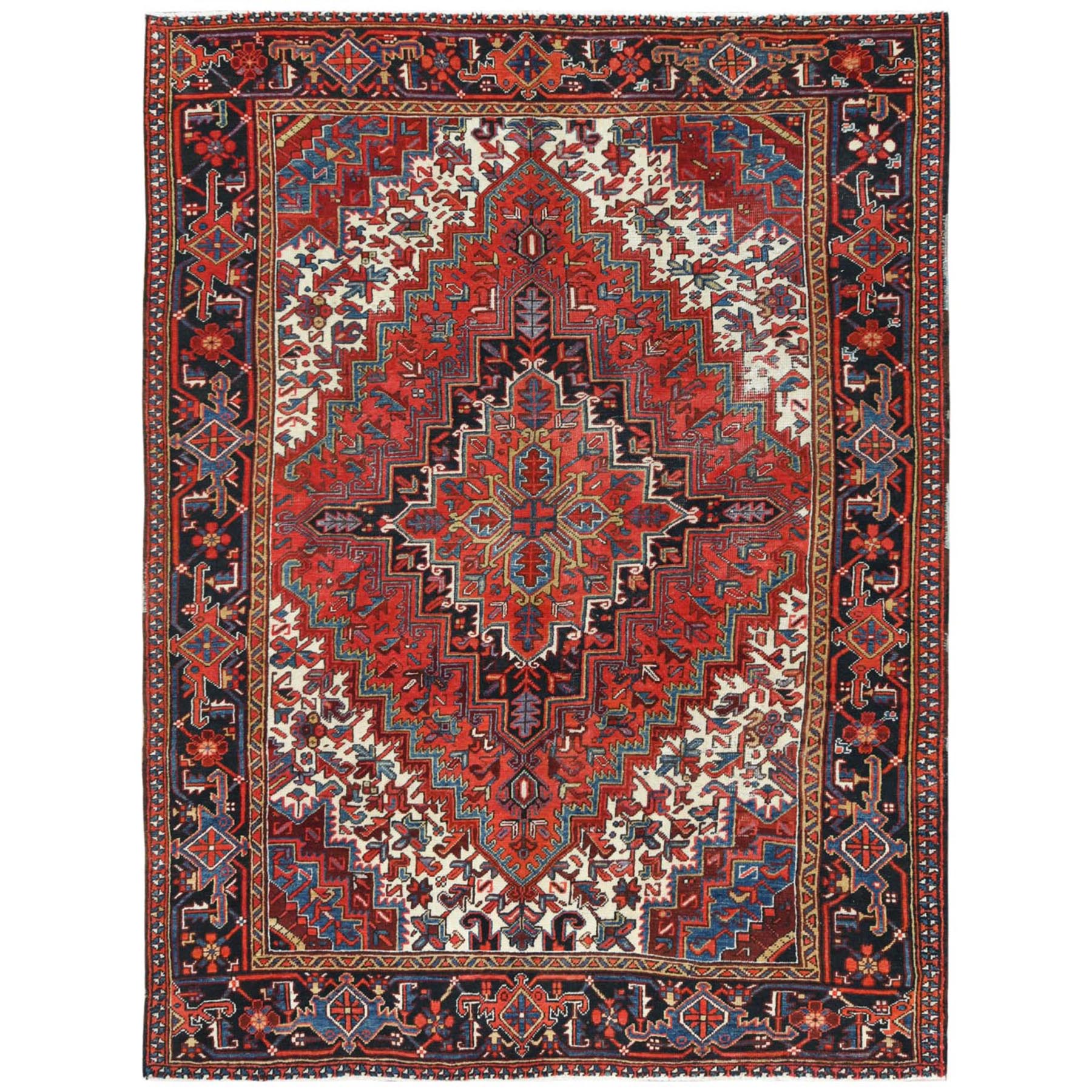  Wool Hand-Knotted Area Rug 7'4