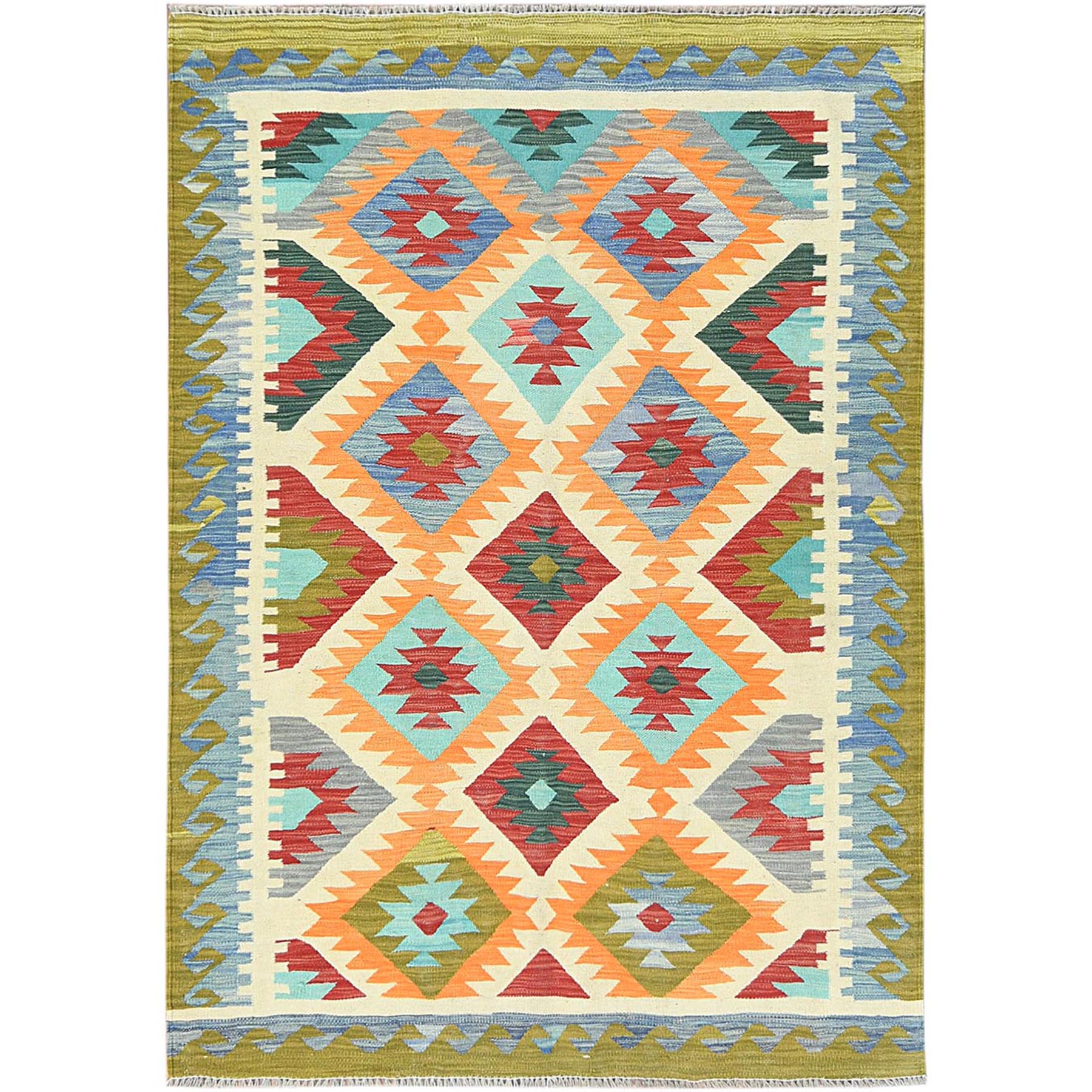 traditional Wool Hand-Woven Area Rug 4'3