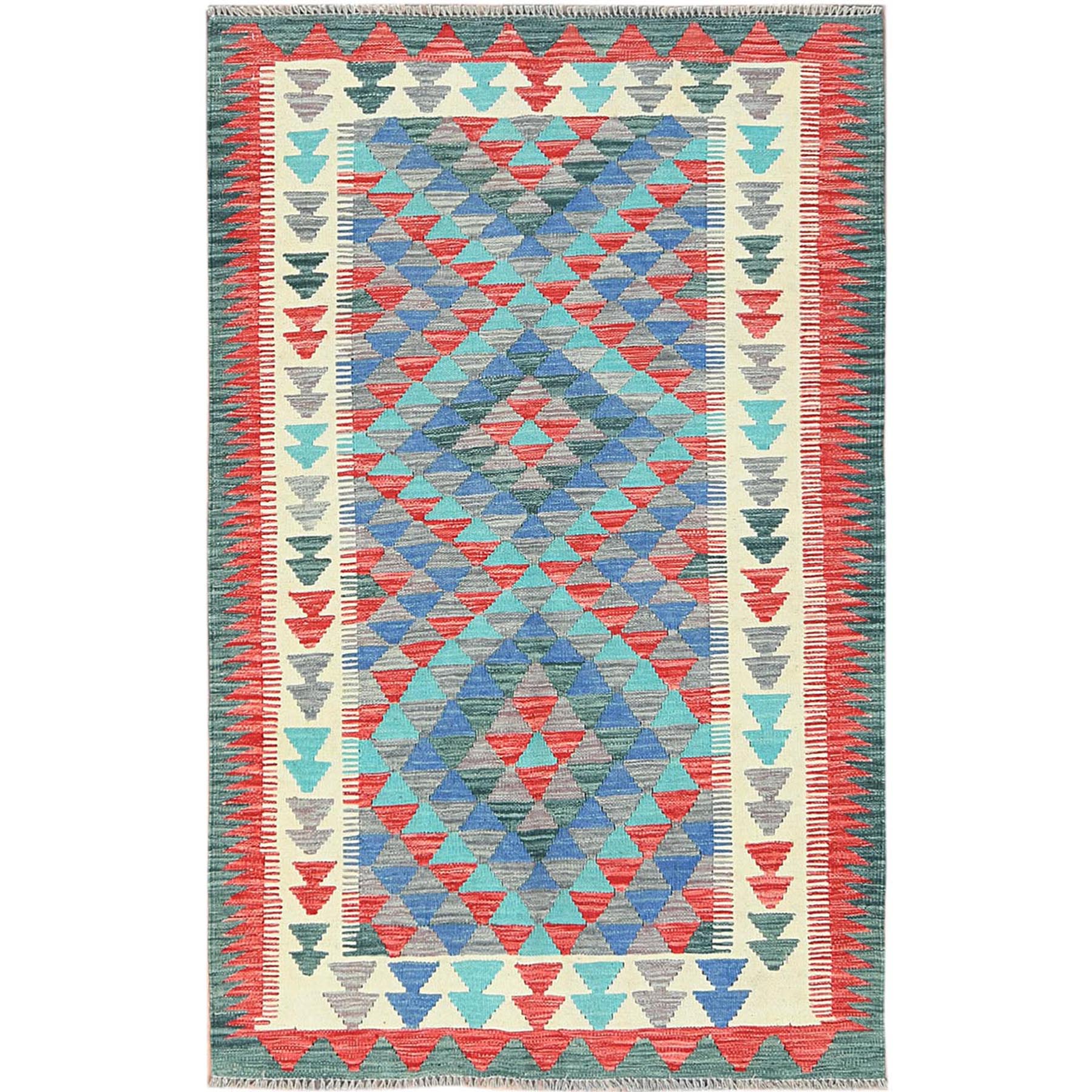 traditional Wool Hand-Woven Area Rug 3'8