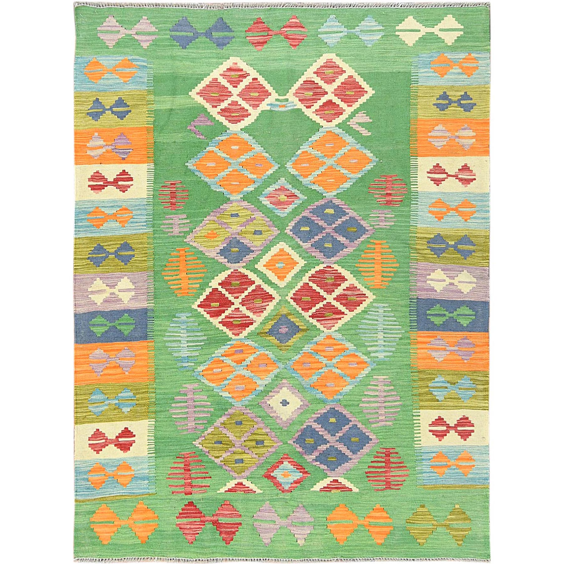 traditional Wool Hand-Woven Area Rug 4'9