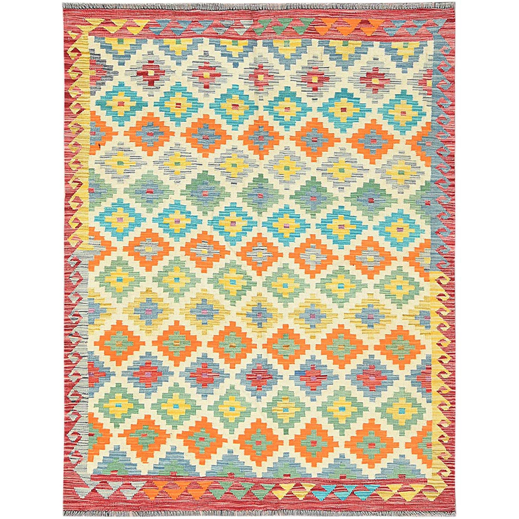traditional Wool Hand-Woven Area Rug 5'1