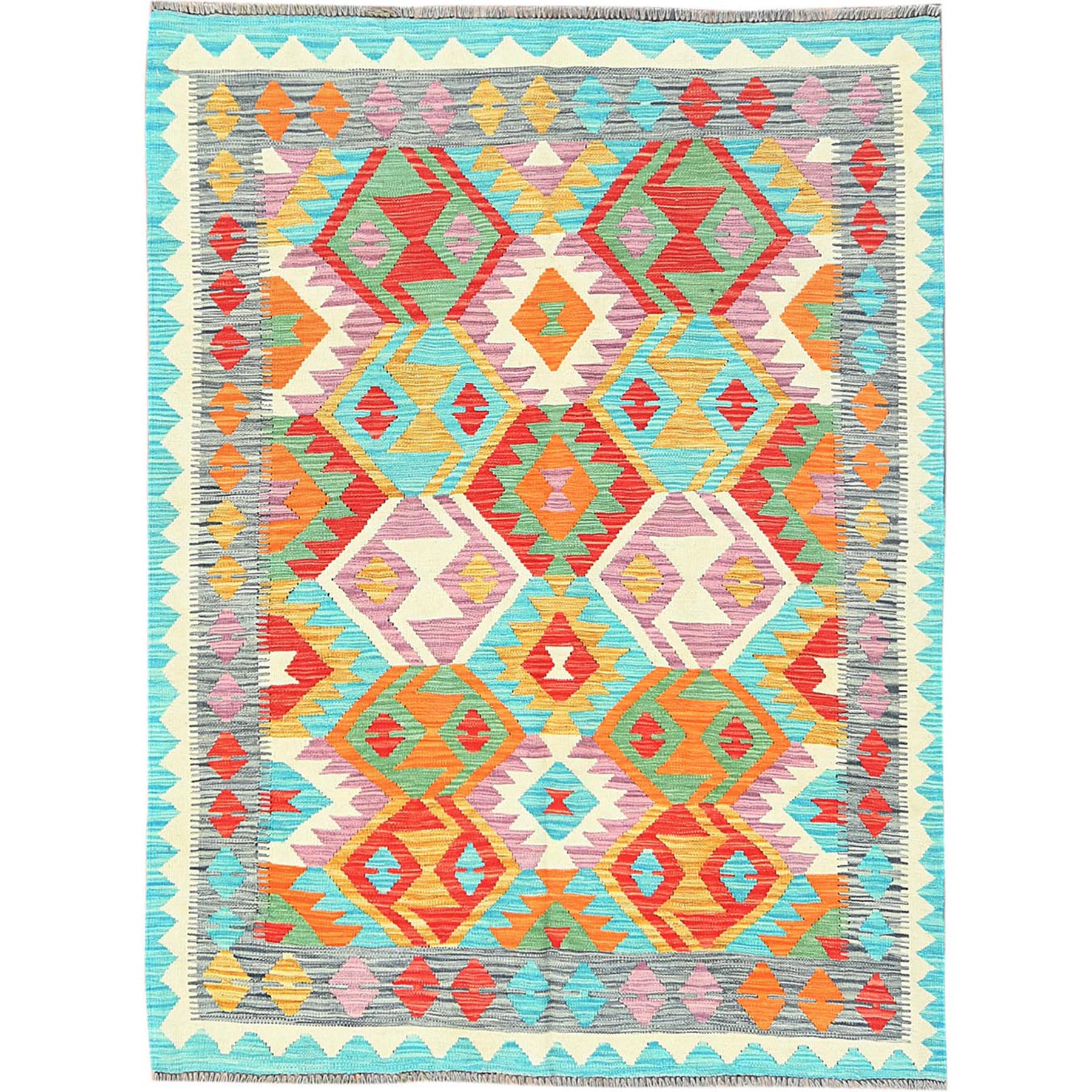 traditional Wool Hand-Woven Area Rug 5'0