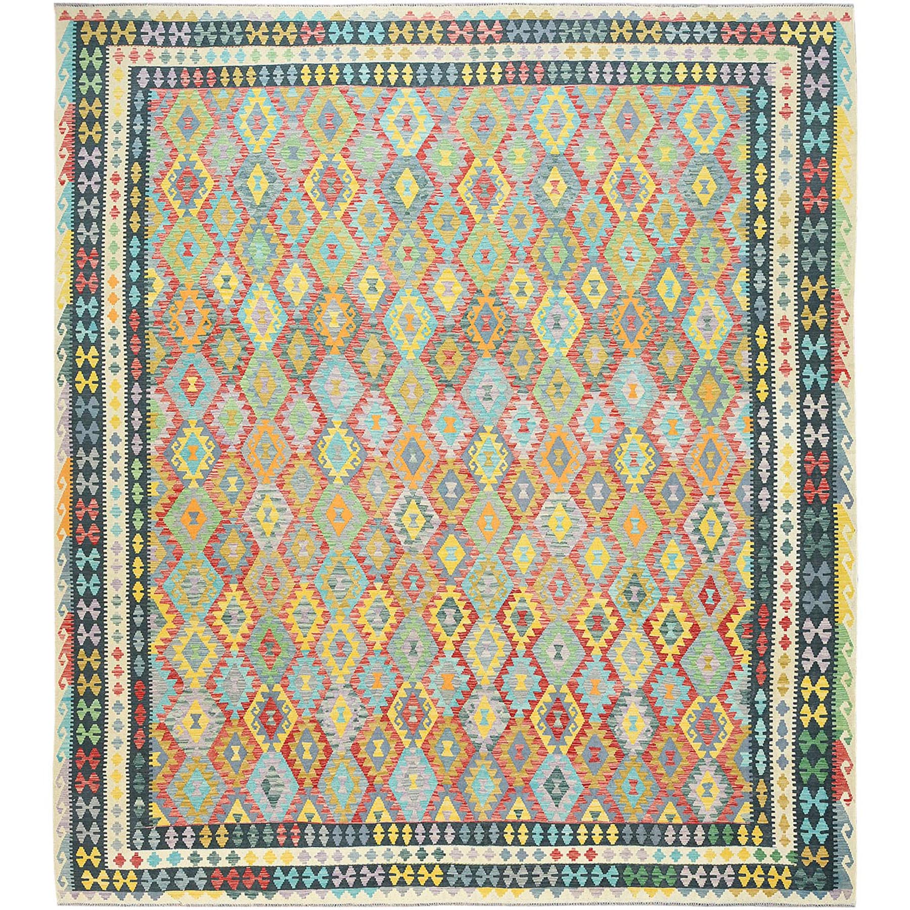 traditional Wool Hand-Woven Area Rug 13'5