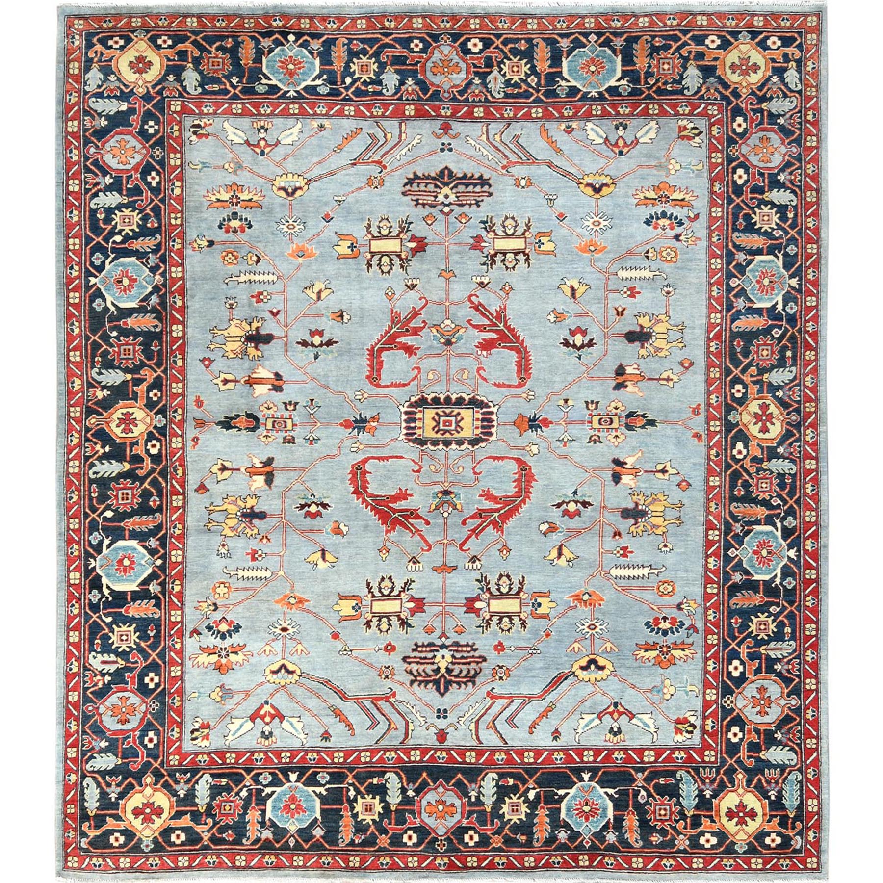  Wool Hand-Knotted Area Rug 8'4