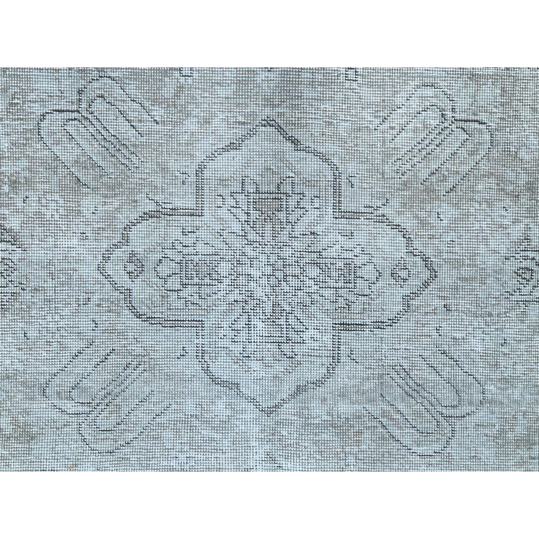 9'4"x12'3" Blueish Gray, Worn Down Rustic Feel, Worn Wool Hand Knotted, Vintage Persian Tabriz, Oriental Rug Sh82340