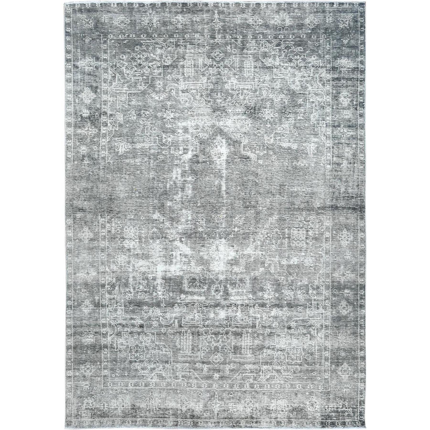  Wool Hand-Knotted Area Rug 7'3