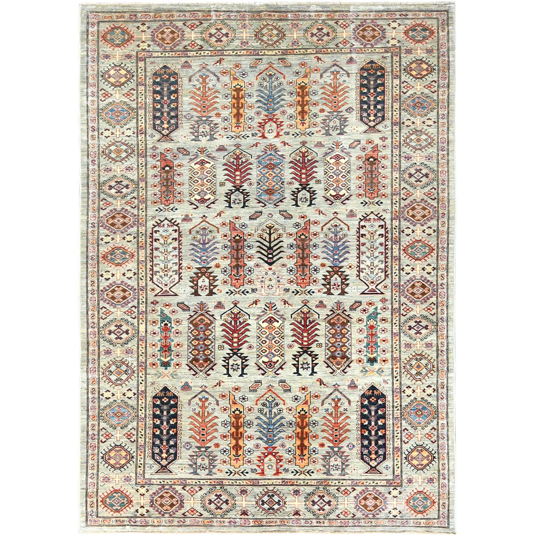  Wool Hand-Knotted Area Rug 6'2