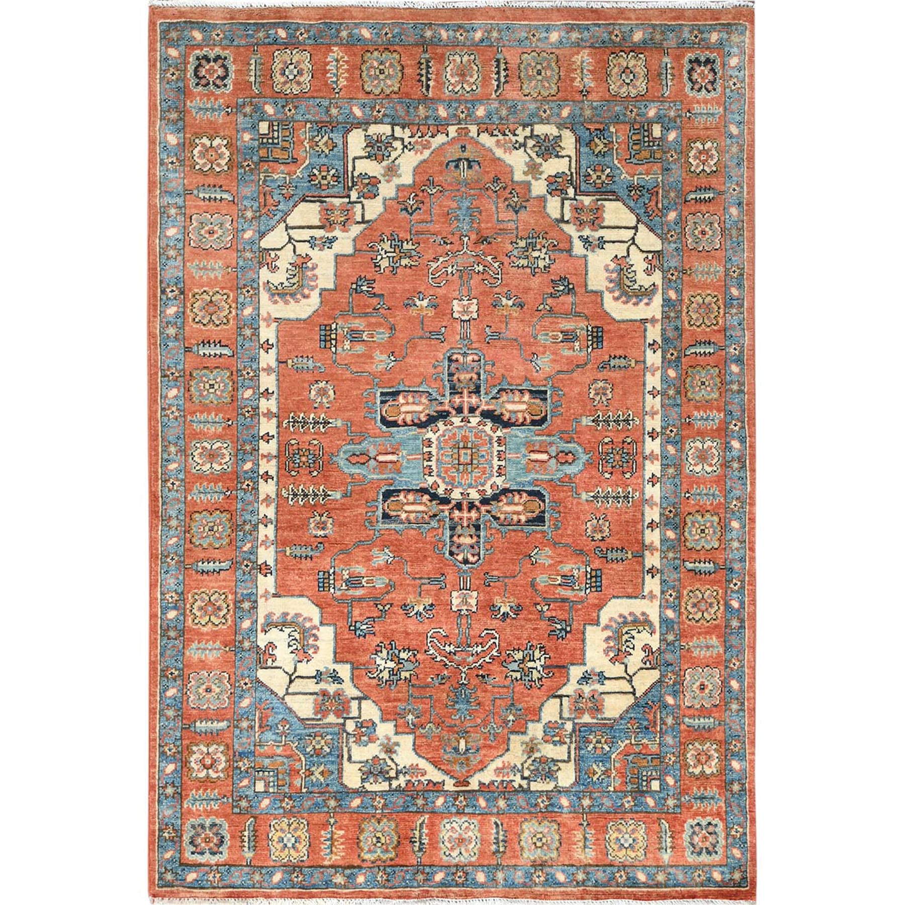  Wool Hand-Knotted Area Rug 4'0