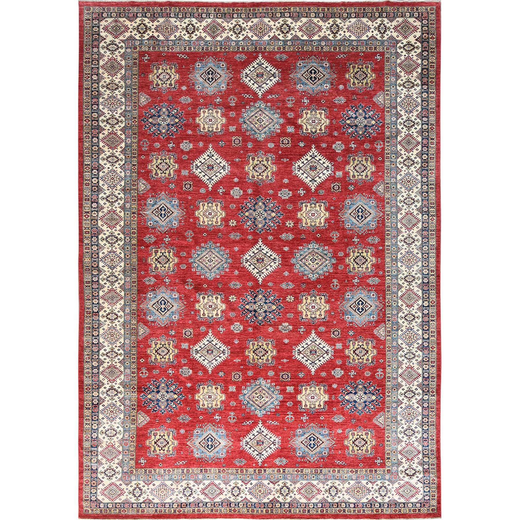  Wool Hand-Knotted Area Rug 12'1