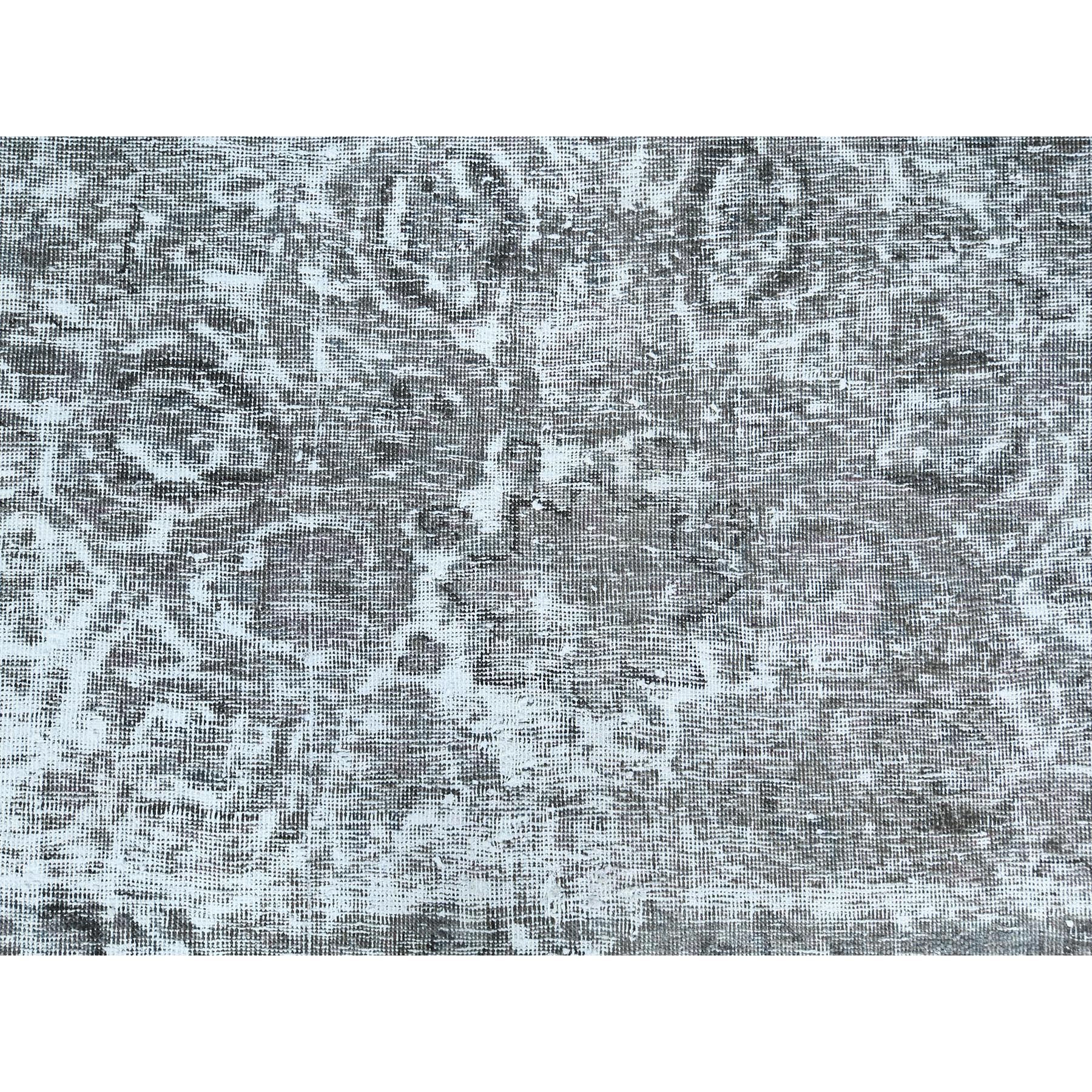 9'3"x12' Stone Gray, Worn Down Rustic Feel, Worn Wool Hand Knotted, Semi Antique Persian Tabriz, Oriental Rug Sh82544