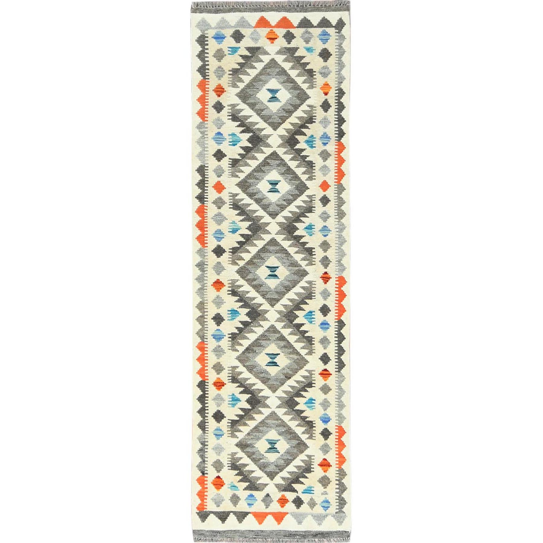 traditional Wool Hand-Woven Area Rug 1'10