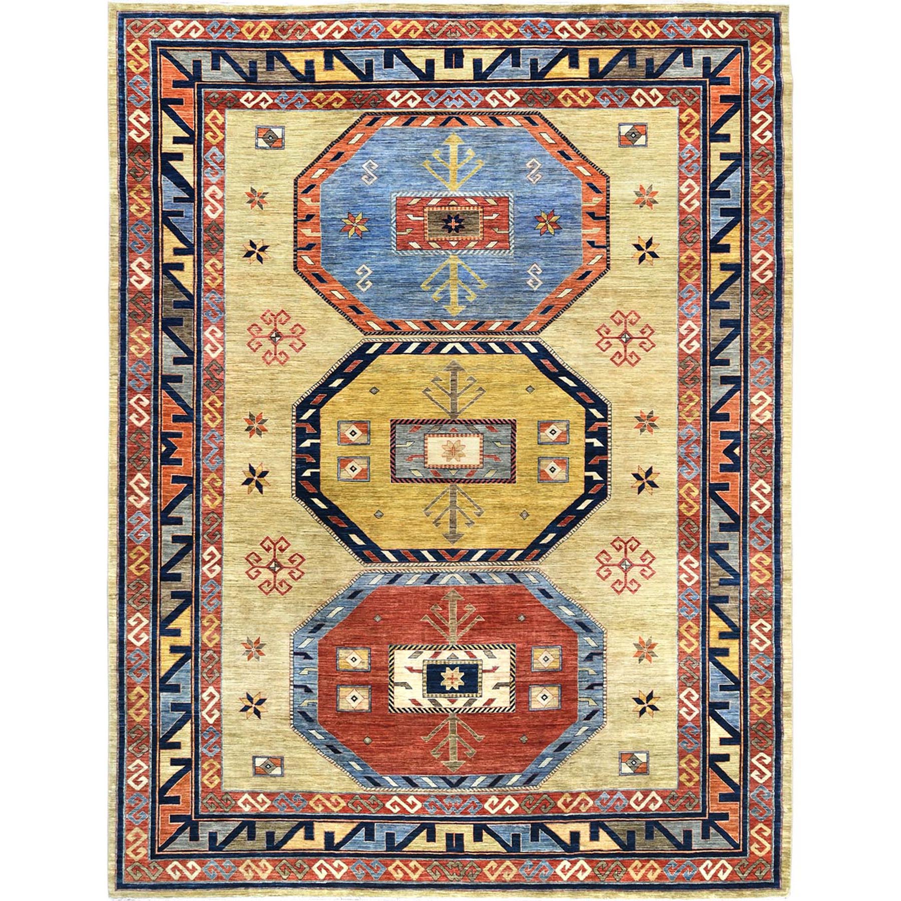 traditional Wool Hand-Knotted Area Rug 10'2