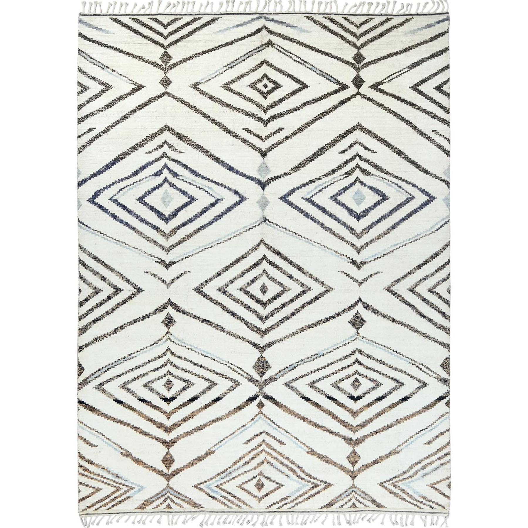 traditional Wool Hand-Knotted Area Rug 9'1