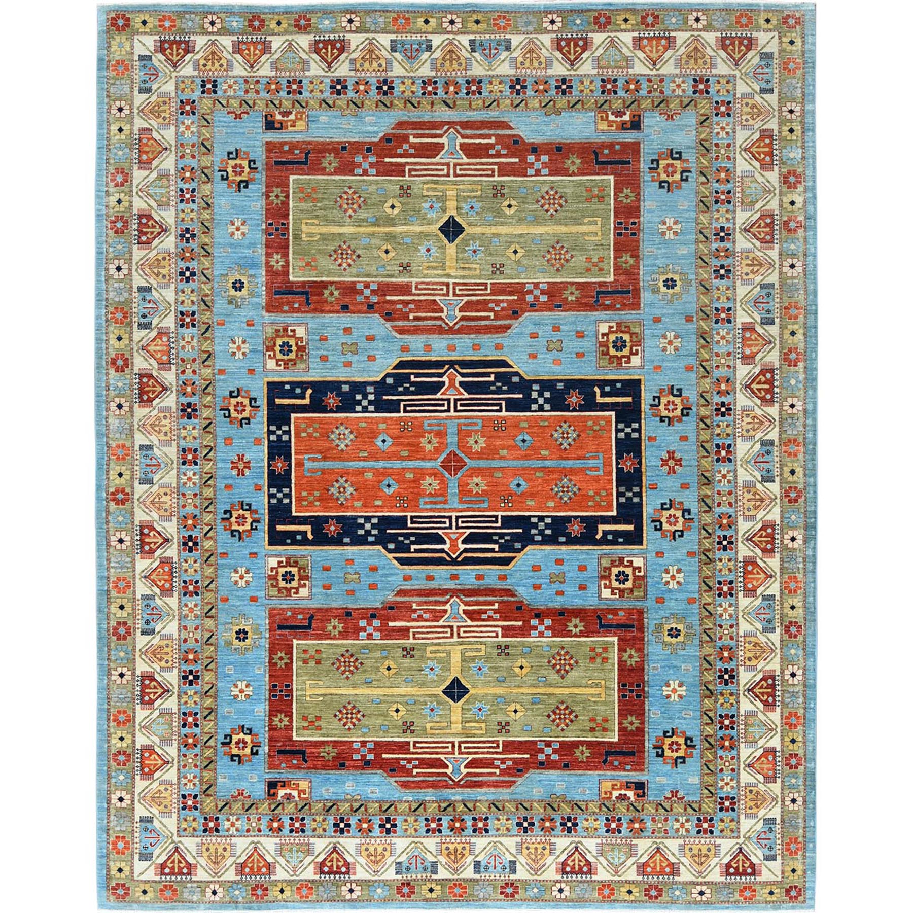 traditional Wool Hand-Knotted Area Rug 9'3