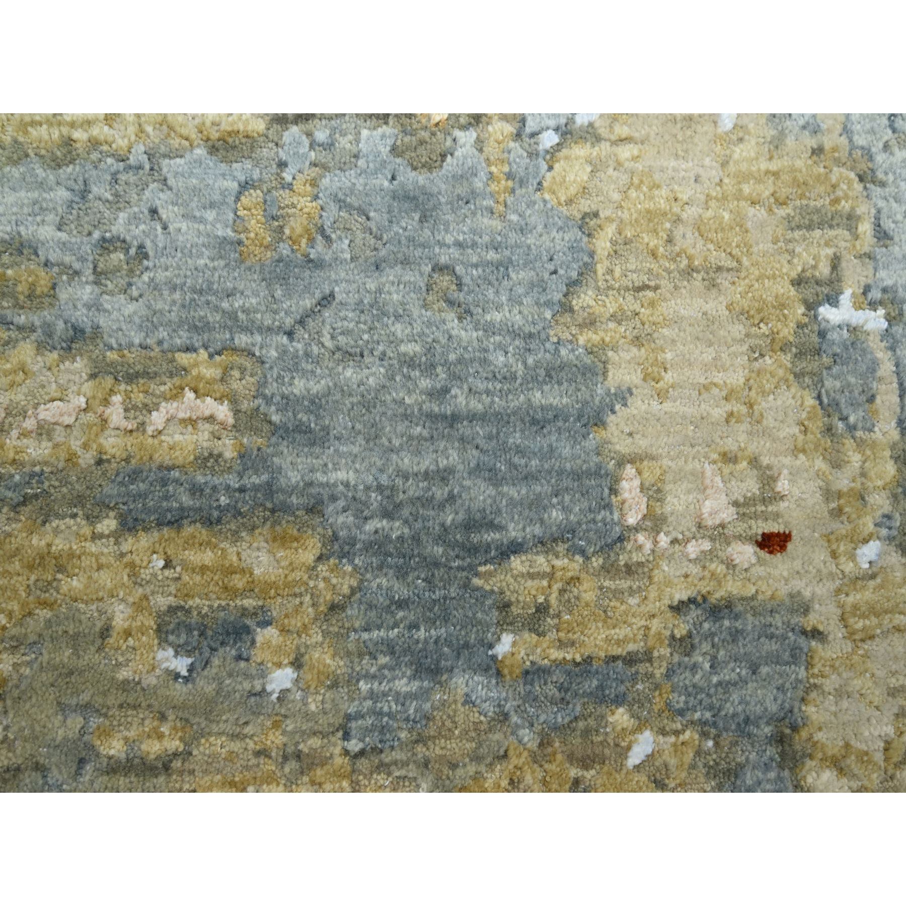 8'x10'3" Laurel Green, Persian Knot, Abstract with Galaxy Design, 100% Wool, Hand Knotted, Densely Woven, Oriental Rug Sh83131