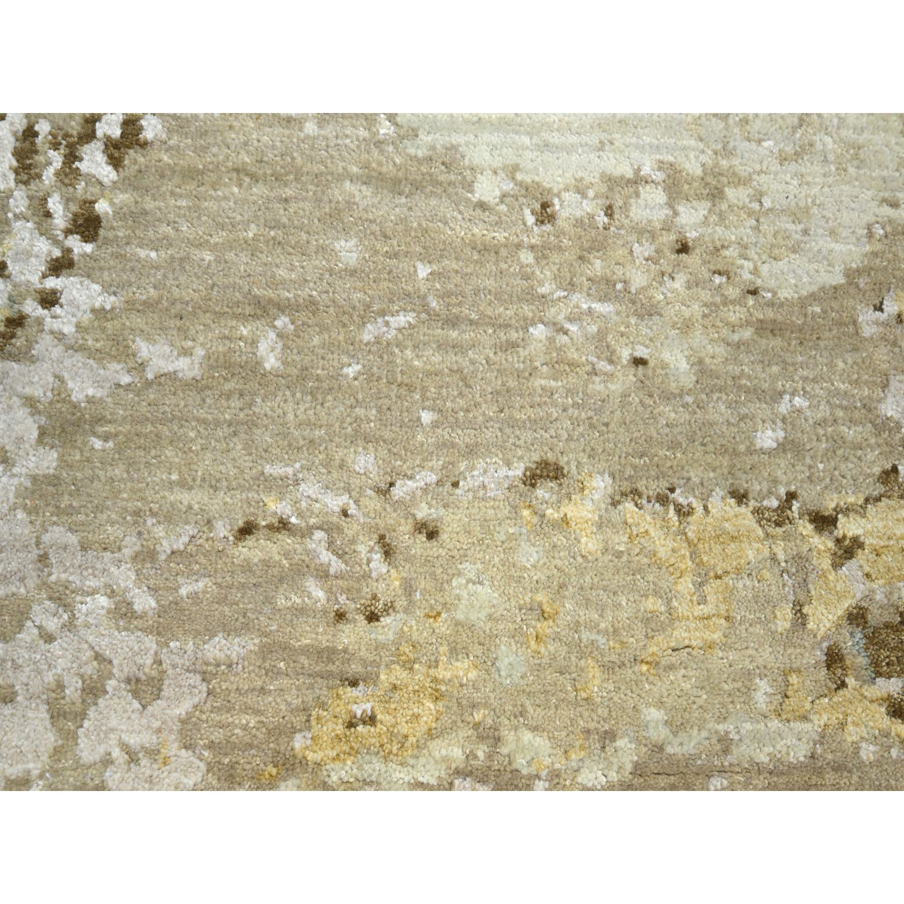 9'x11'10" Shades of Brown with Gray, Persian Knot, Abstract with Galaxy Design, 100% Wool, Hand Knotted, Densely Woven, Oriental Rug Sh83144