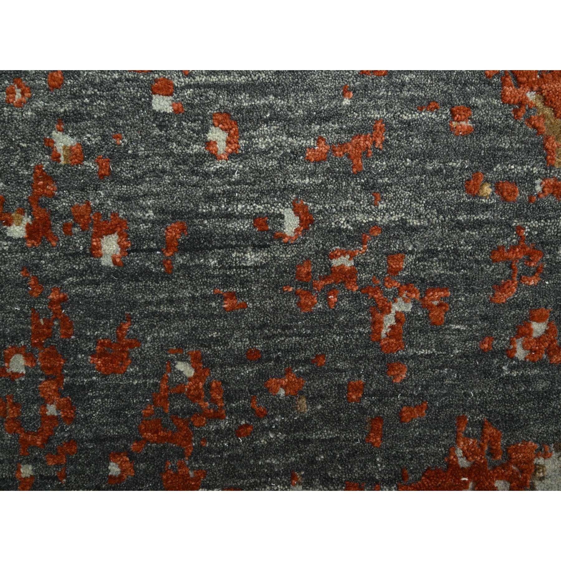10'x13'10" Anchor Gray with Beige, Densely Woven, Abstract with Galaxy Design, Persian Knot, Pure Wool, Hand Knotted, Oriental Rug Sh83158