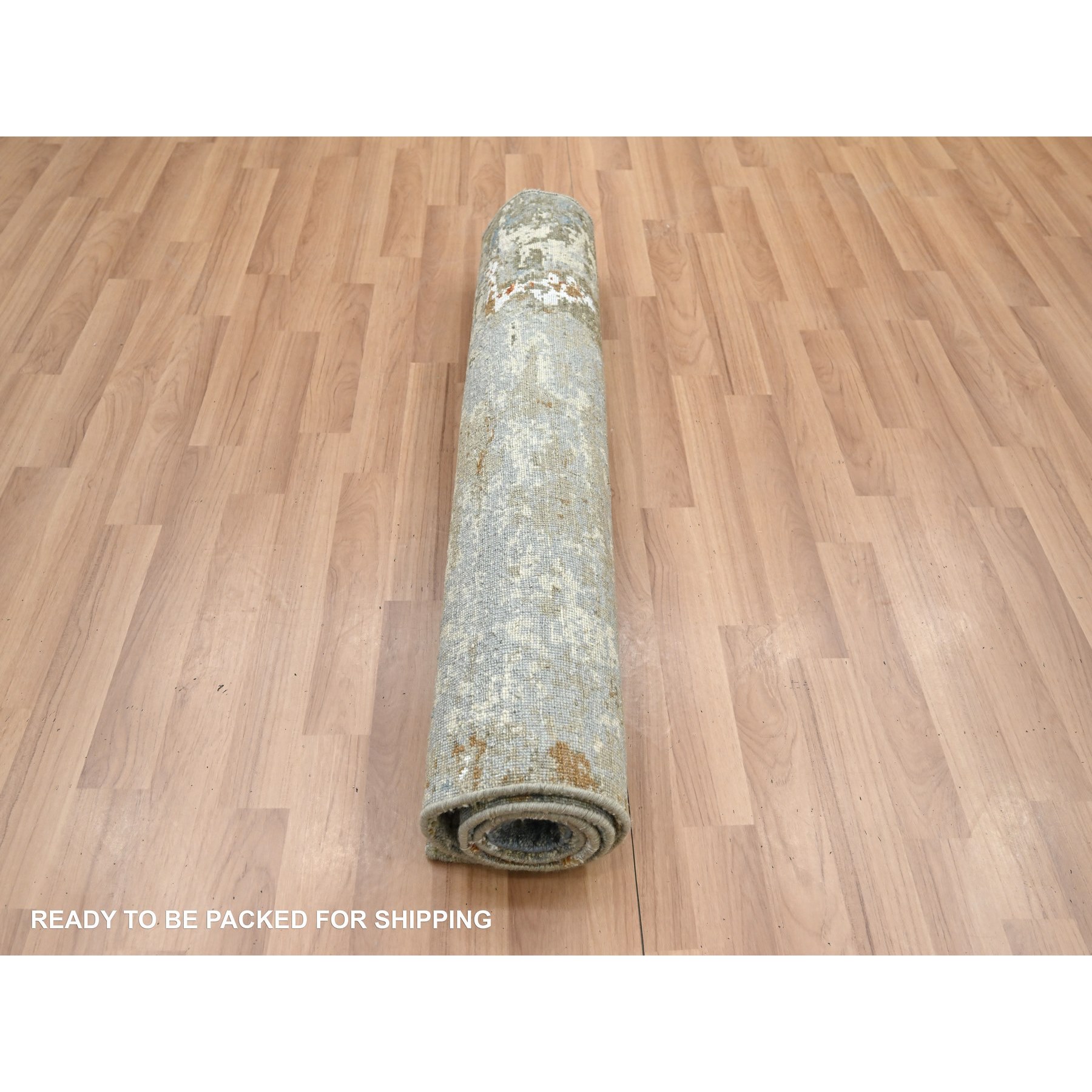 3'1"x5'4" Shades of Brown with Gray, Abstract with Galaxy Design, Persian Knot, 100% Wool, Hand Knotted, Densely Woven, Oriental Rug Sh83190