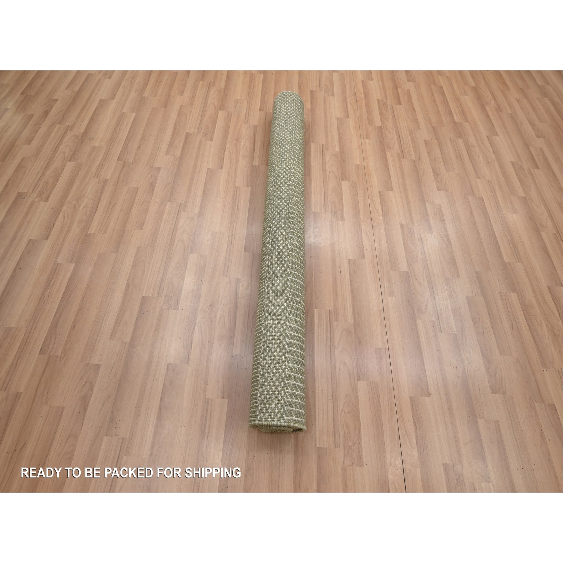 4'9"x6'9" Khaki Brown, Modern Grass Design, Hand Knotted, Wool and Silk, Denser Weave, Lush and Plush, Oriental Rug Sh83216