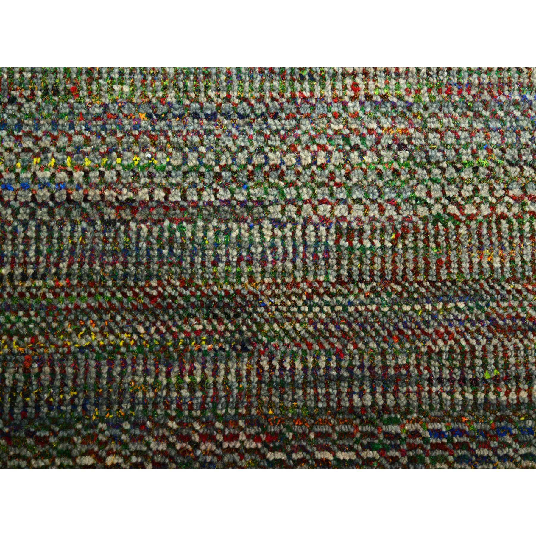 10'x14'6" Sage Green, Modern Grass Design, Wool and Silk, Hand Knotted, Tone on Tone, Lush and Plush, Oriental Rug Sh83237