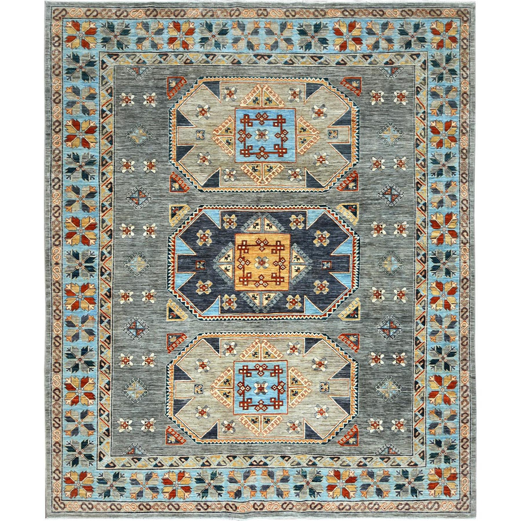traditional Wool Hand-Knotted Area Rug 8'3