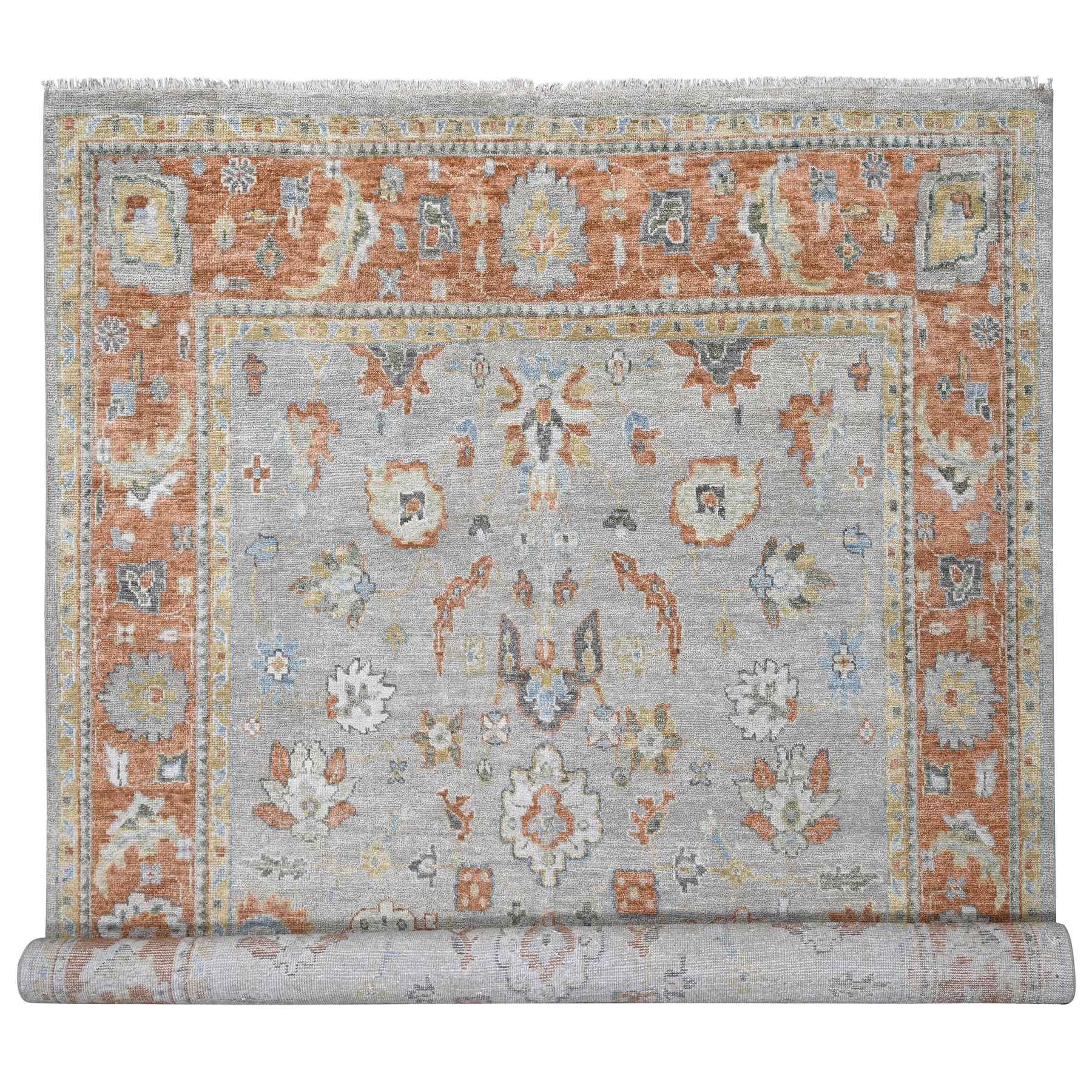 transitional Wool Hand-Knotted Area Rug 11'10