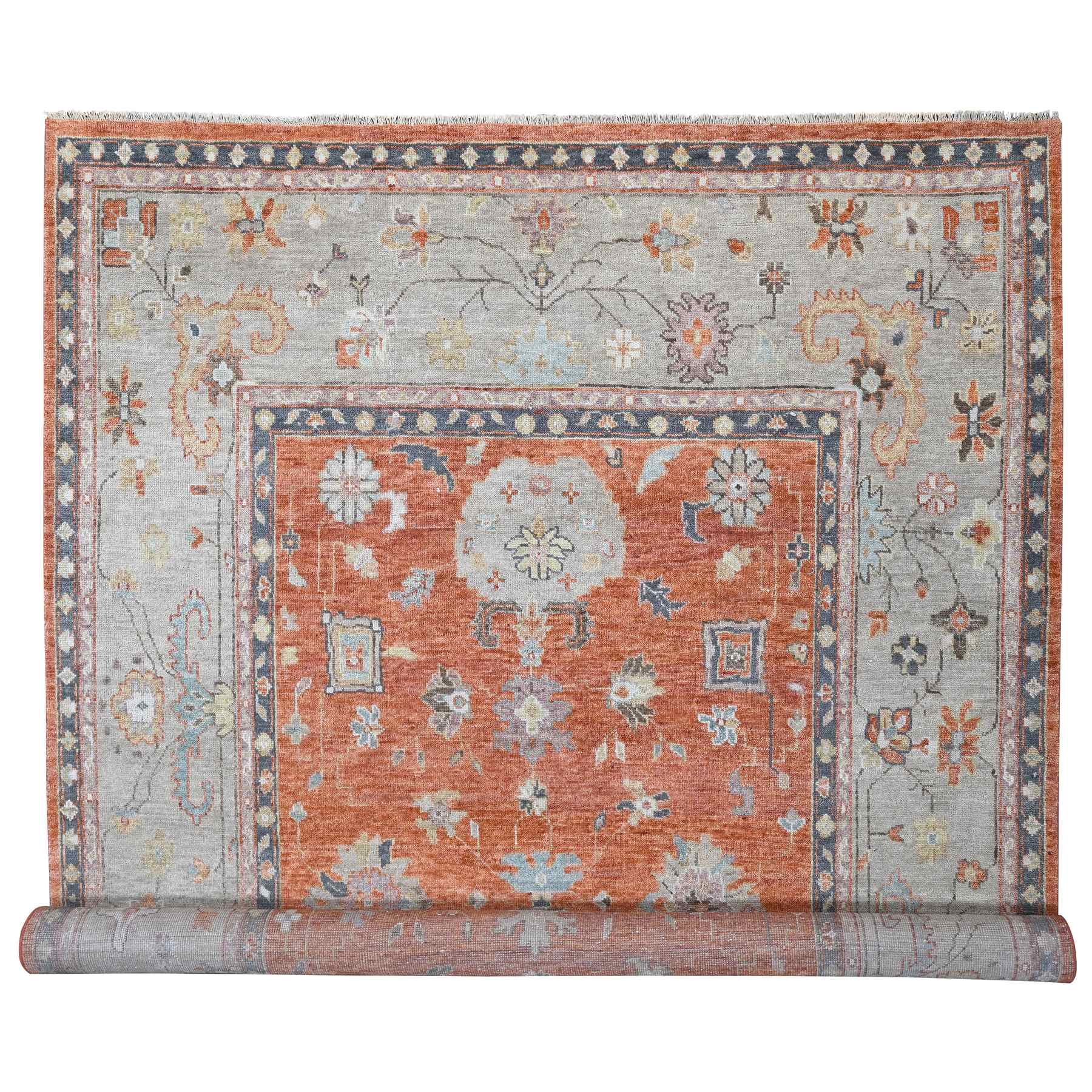 transitional Wool Hand-Knotted Area Rug 12'0