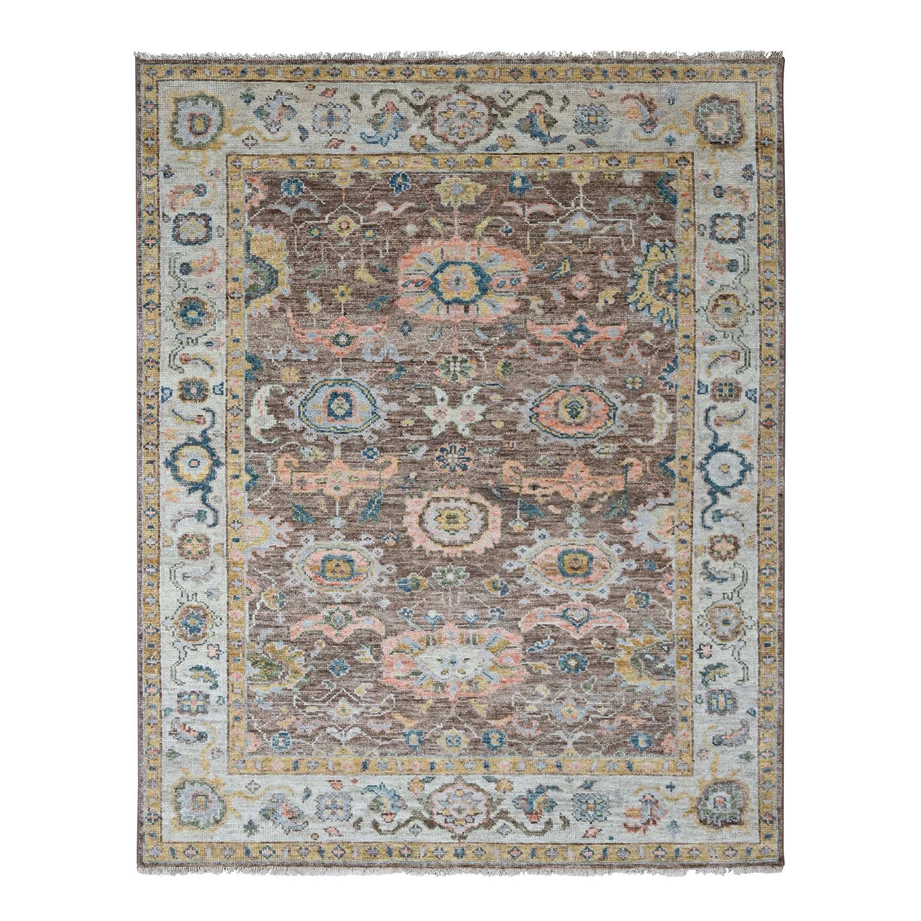 transitional Wool Hand-Knotted Area Rug 8'1
