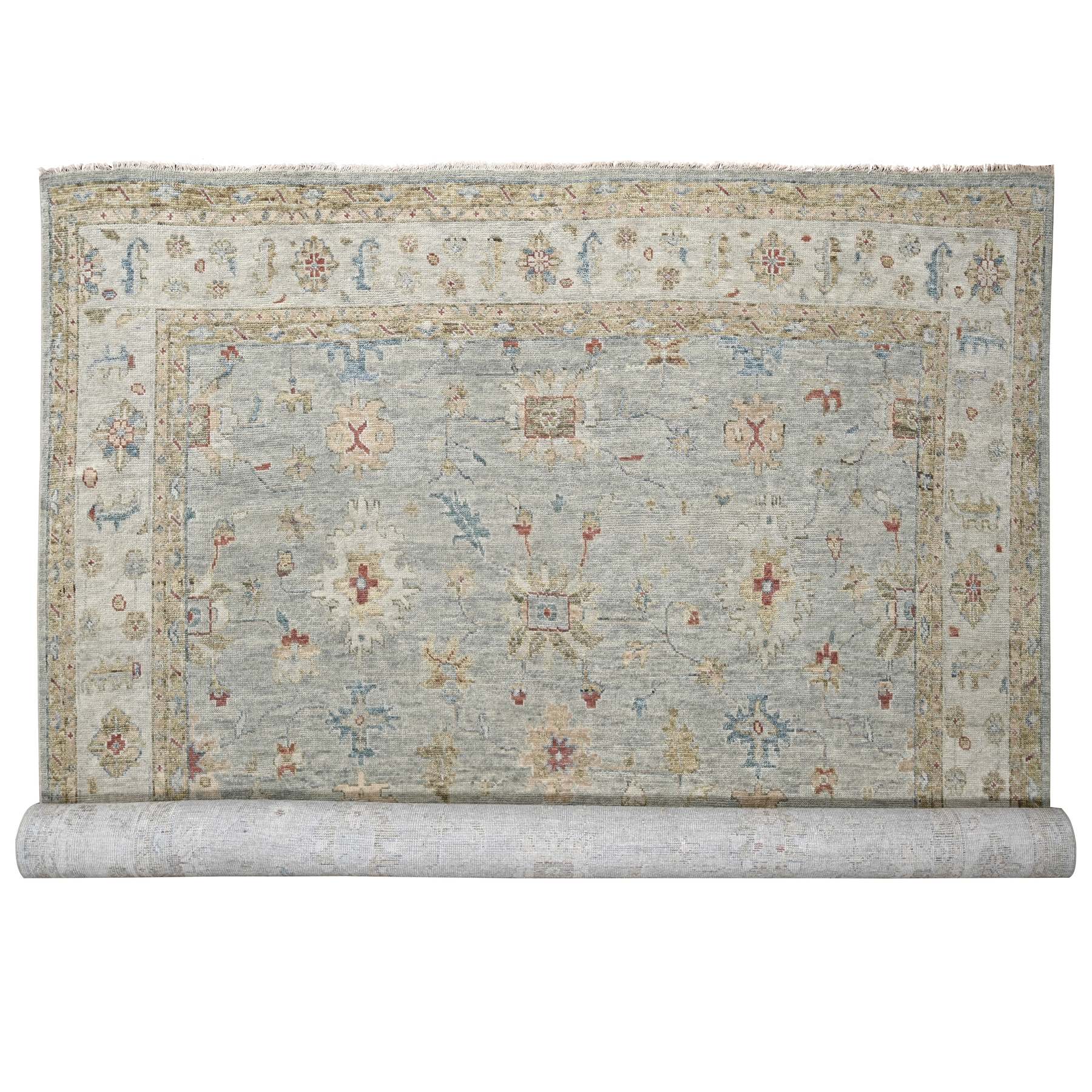 transitional Wool Hand-Knotted Area Rug 13'8