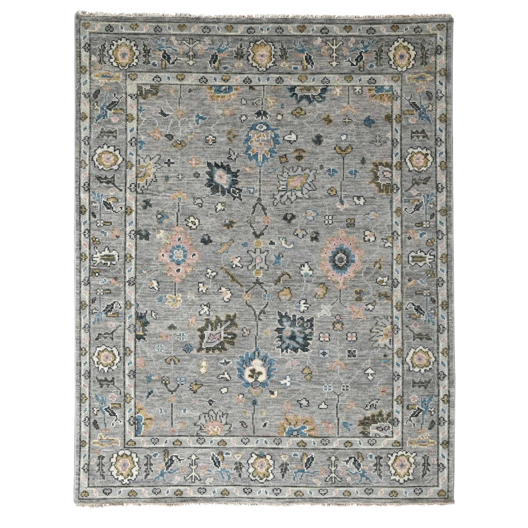 transitional Wool Hand-Knotted Area Rug 8'1