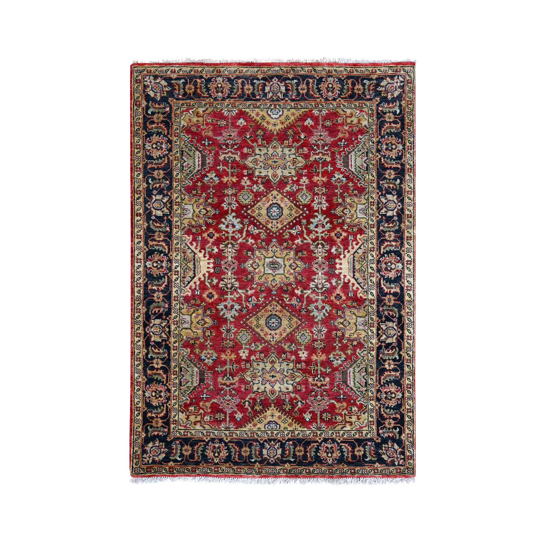  Wool Hand-Knotted Area Rug 4'1