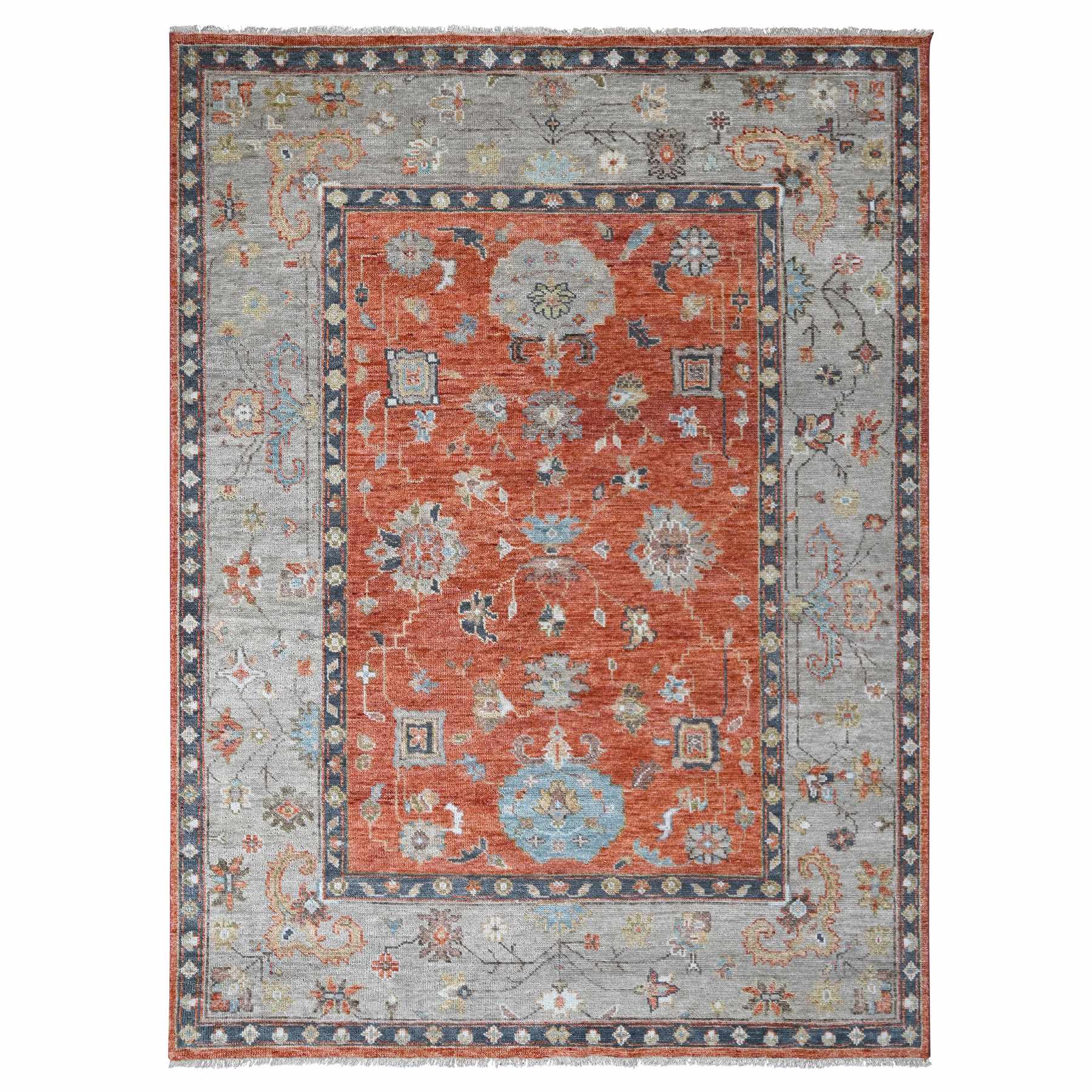 transitional Acrylic Hand-Knotted Area Rug 8'10