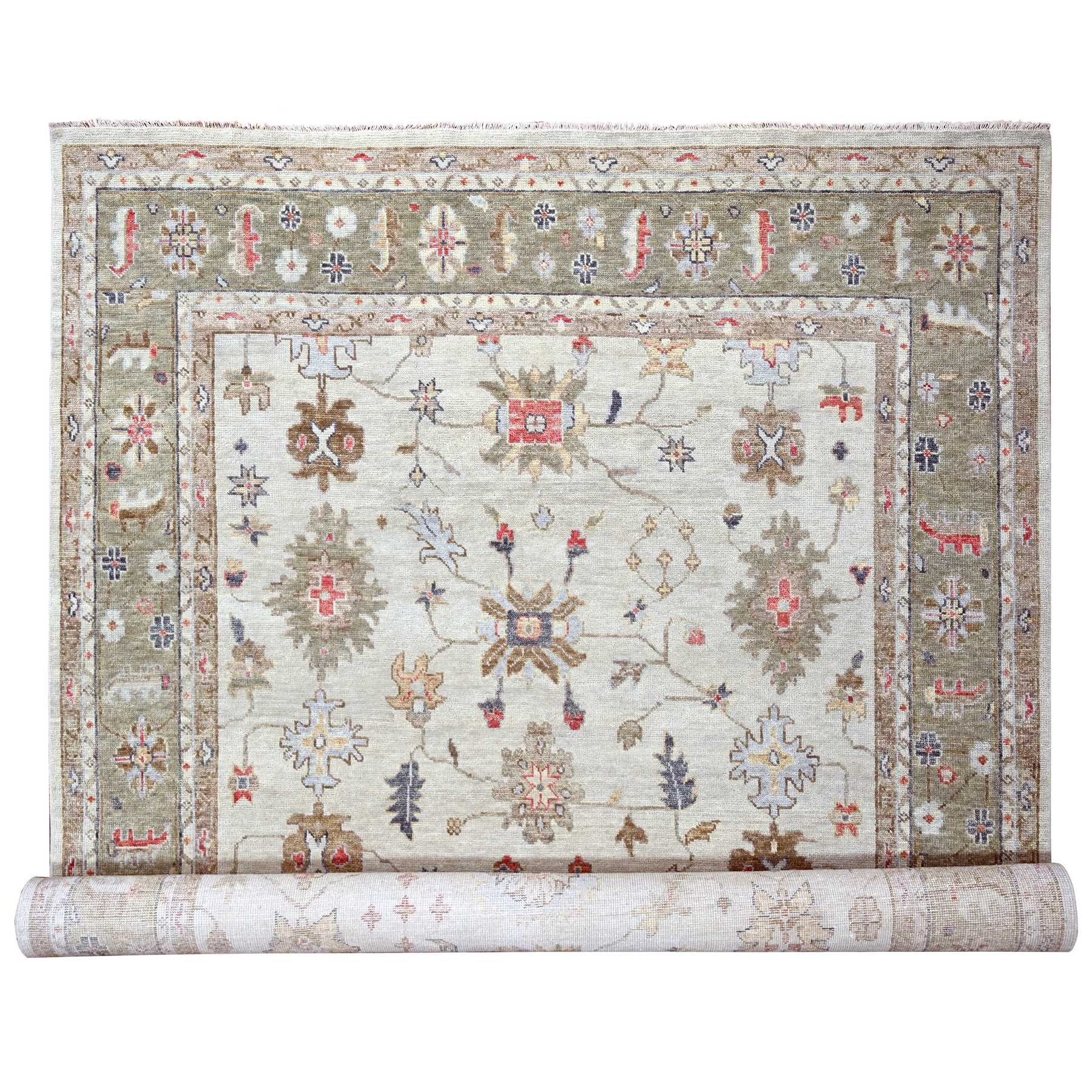 transitional Acrylic Hand-Knotted Area Rug 11'10