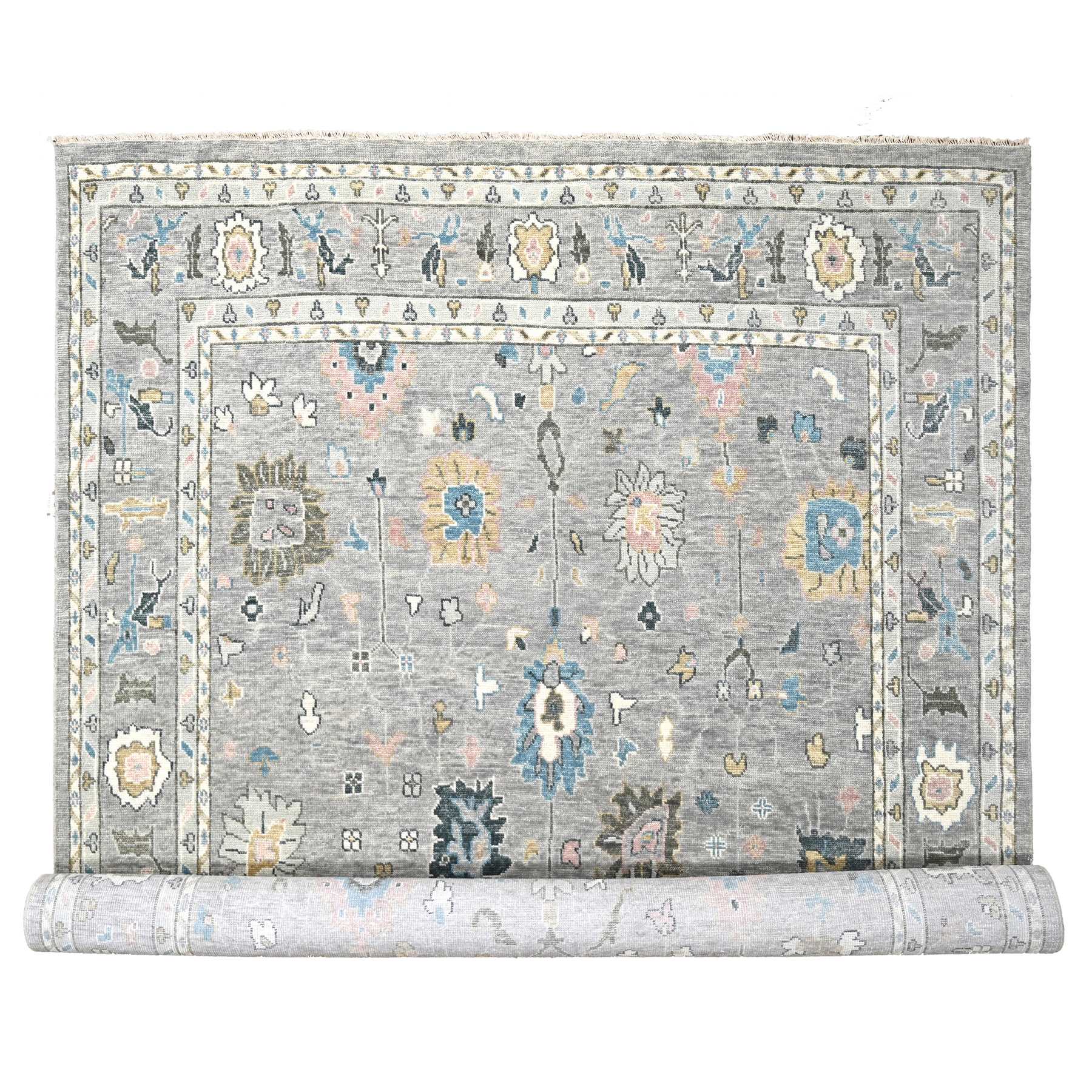 transitional Wool Hand-Knotted Area Rug 12'0