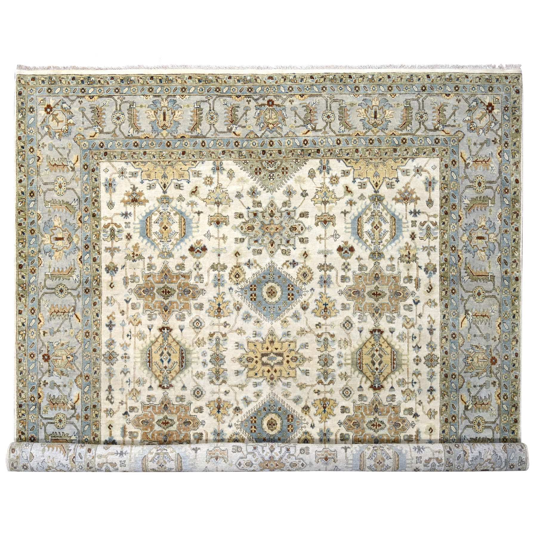  Wool Hand-Knotted Area Rug 9'9