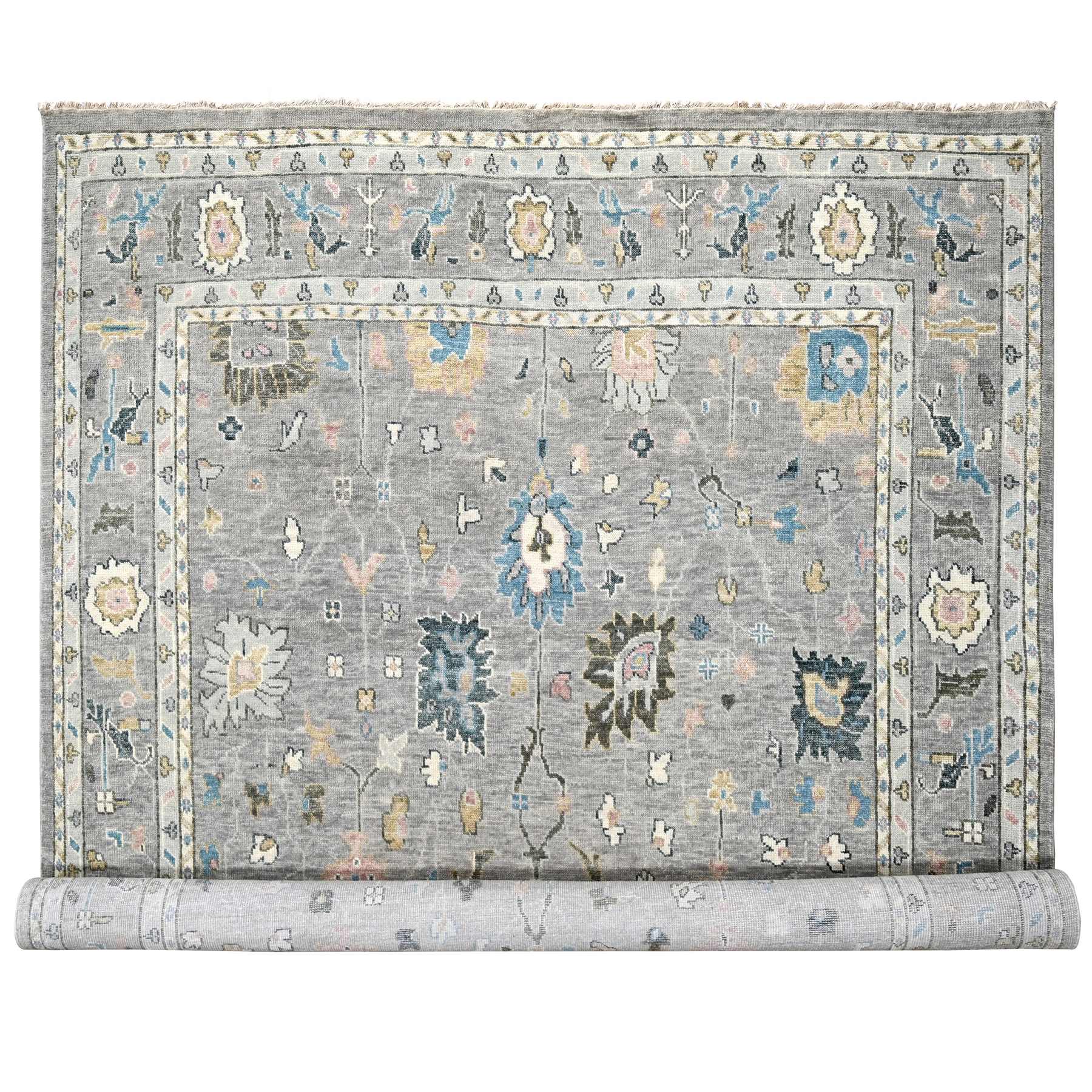 transitional Wool Hand-Knotted Area Rug 12'0
