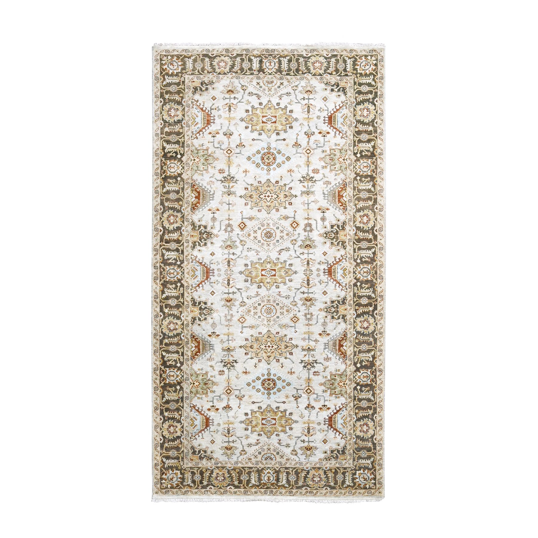  Wool Hand-Knotted Area Rug 6'1