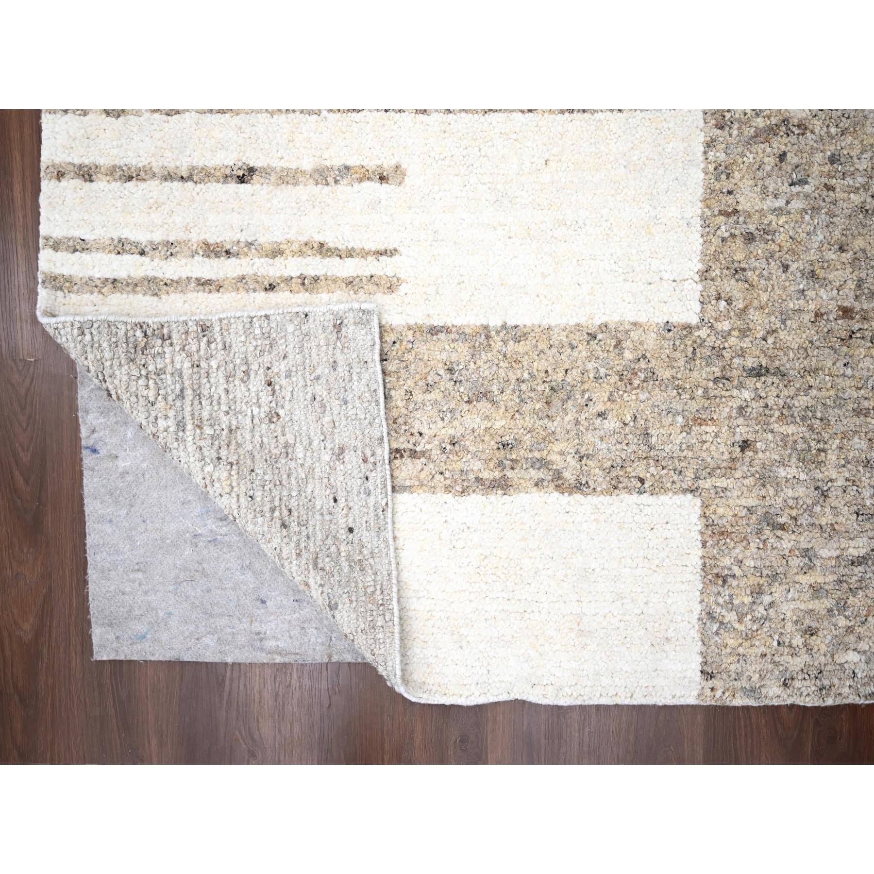 12'1"x17'10" Earth Tone Colors, Soft and Vibrant Pile, Sustainable, Hand Knotted, Undyed  Natural Abrash, Thick Chunky Texture, 100% Wool, Oversize, Tone on Tone, Oriental Rug Sh84453