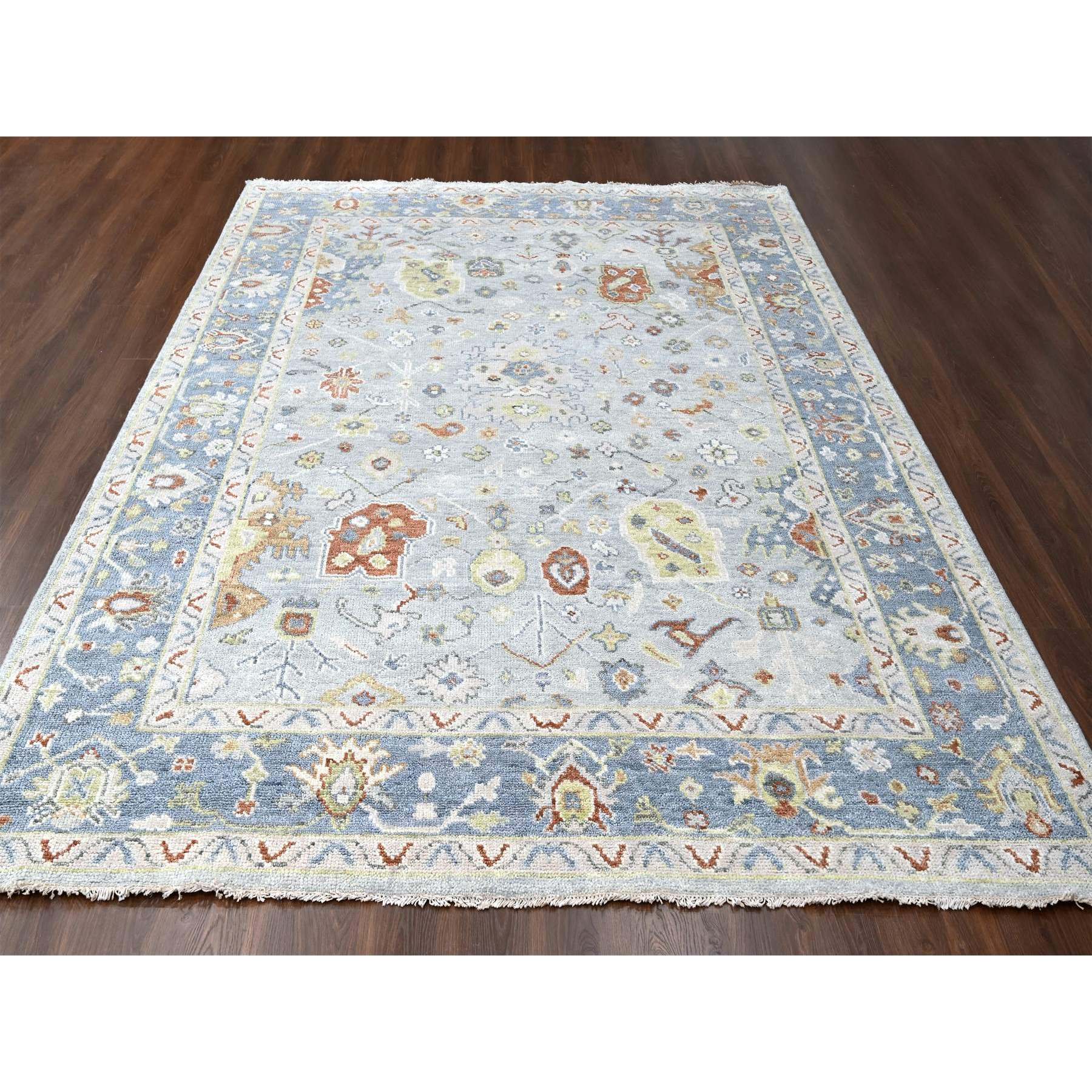 9'x11'9" Chrome, Extra Soft Wool, Hand Knotted, Oushak Design, Supple Collection, Soft and Vibrant Pile, Oriental Rug Sh84565