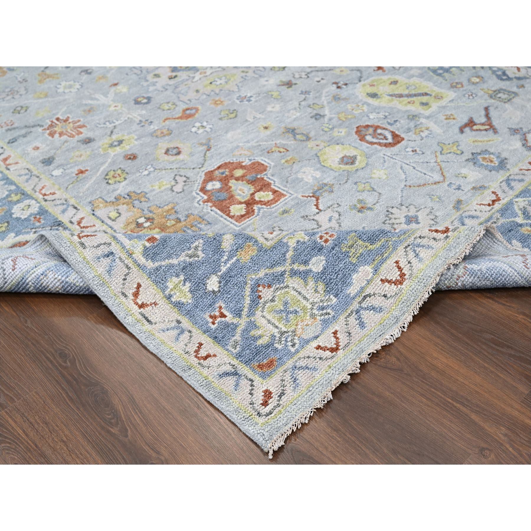 9'x11'9" Chrome, Extra Soft Wool, Hand Knotted, Oushak Design, Supple Collection, Soft and Vibrant Pile, Oriental Rug Sh84565